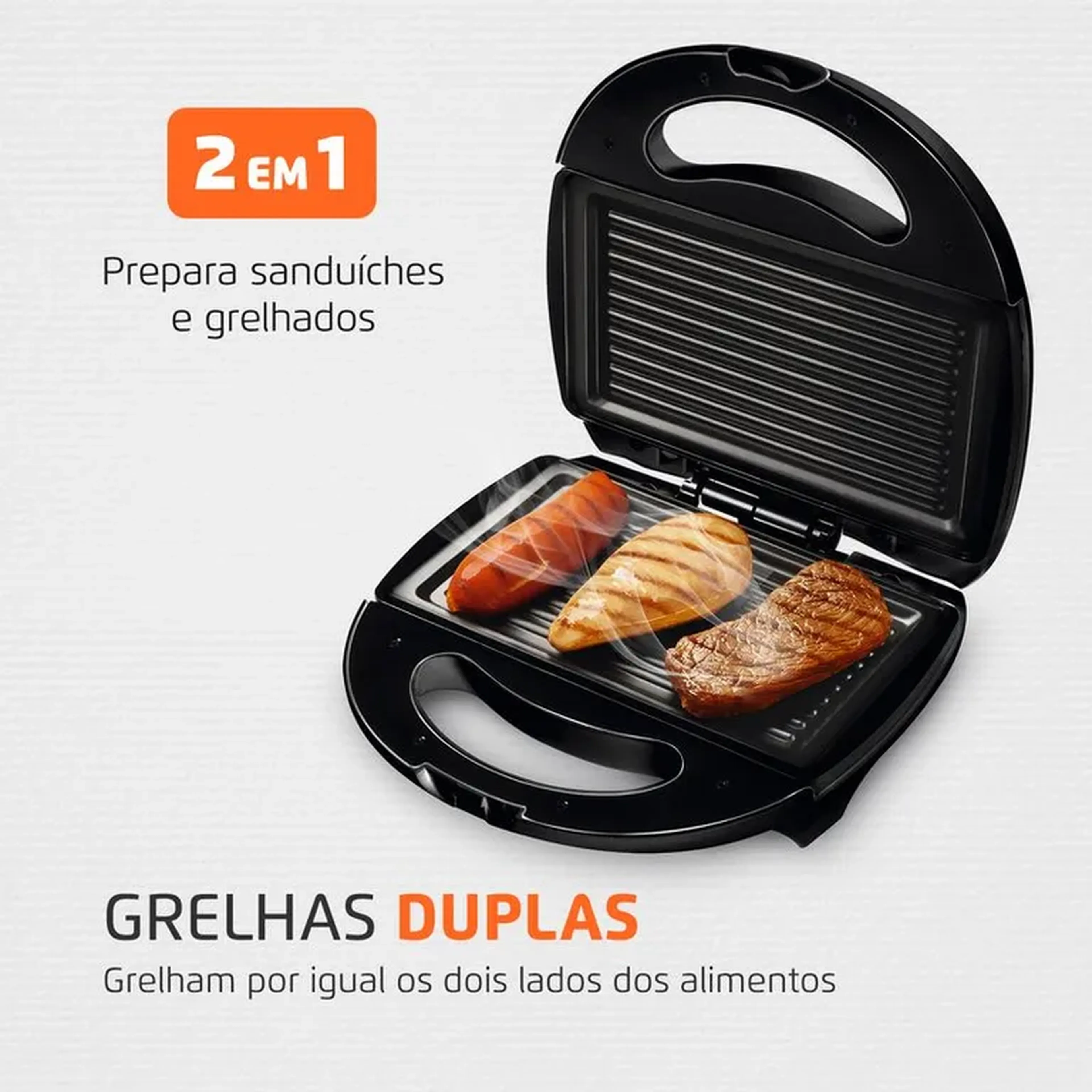 Sanduicheira Fast Grill e Sandwich Mondial 750W - S-12 imagem
