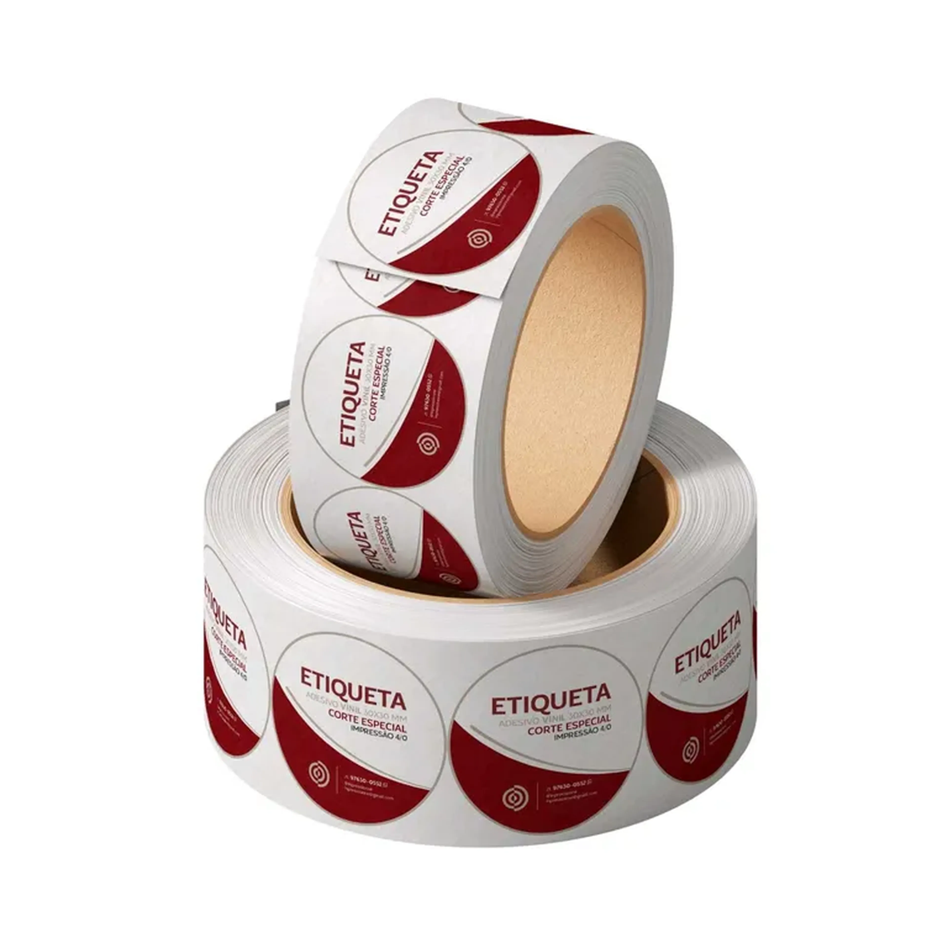 Etiqueta Vinil 45x45 mm - 4x0 - Corte Especial - 1.000 unidades imagem