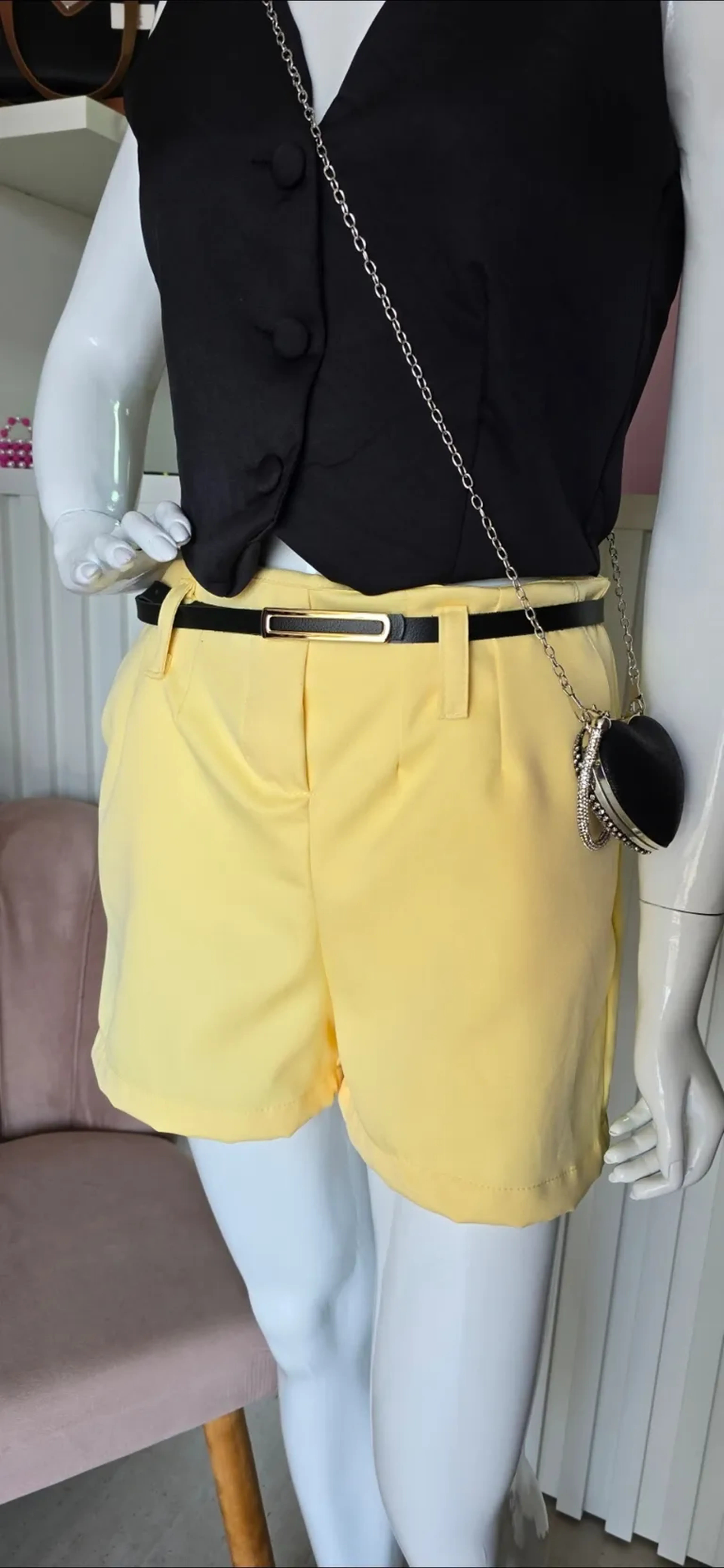 Short alfaiataria com cinto imagem