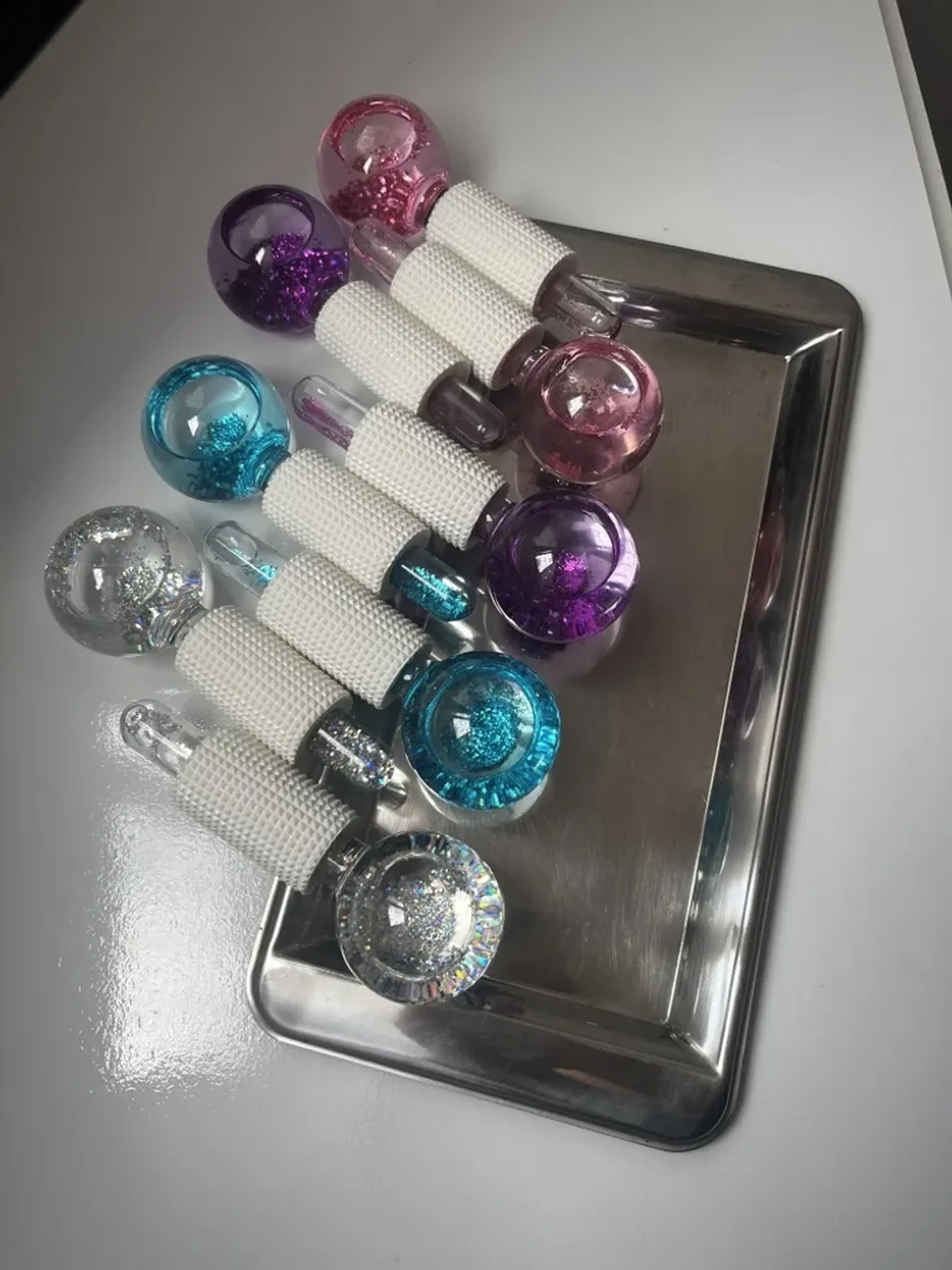 Esferas com glither (Rosa, Azul, Transparente e Roxa) imagem