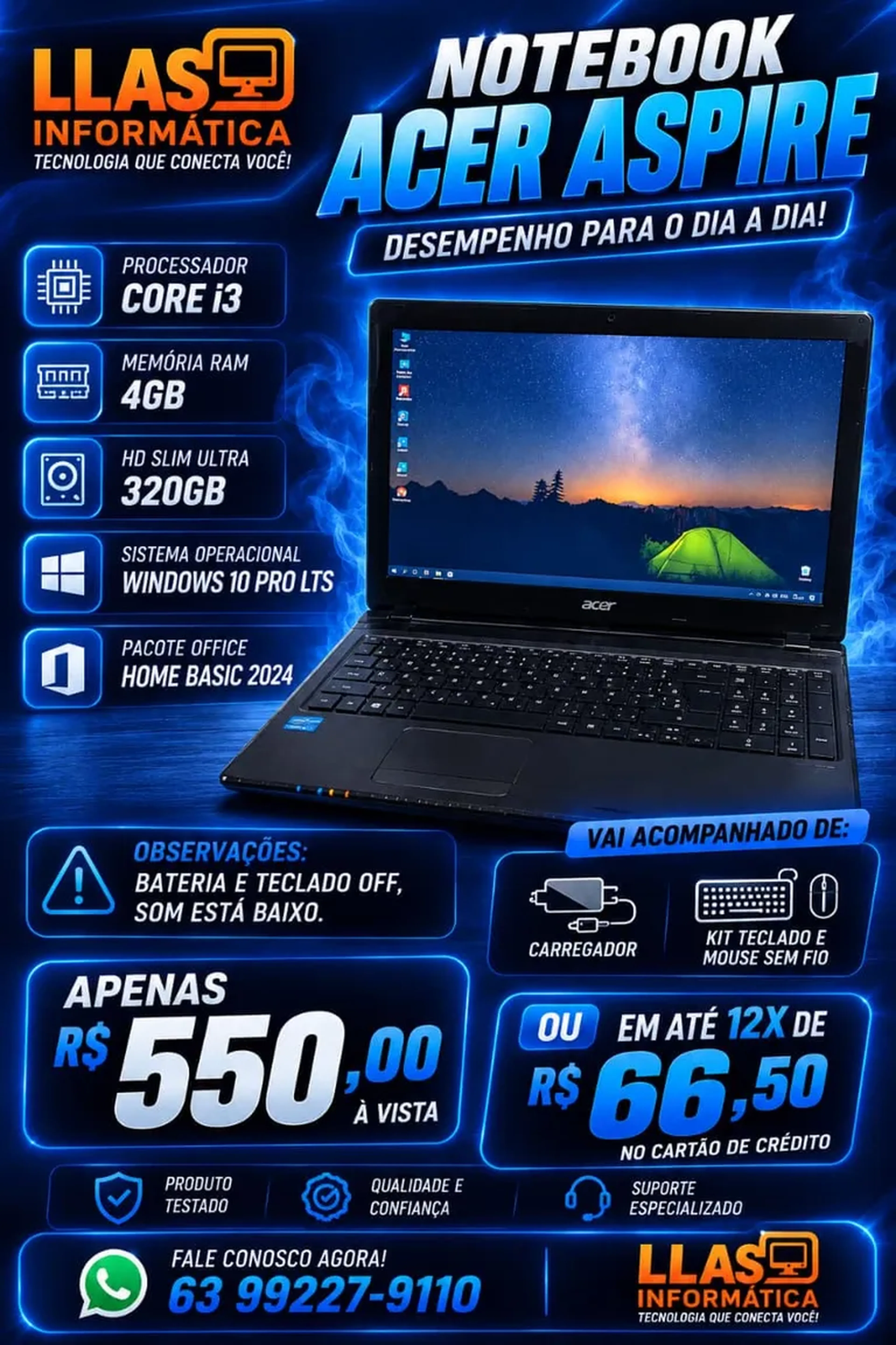 NOTEBOOK ACER ASPIRE imagem