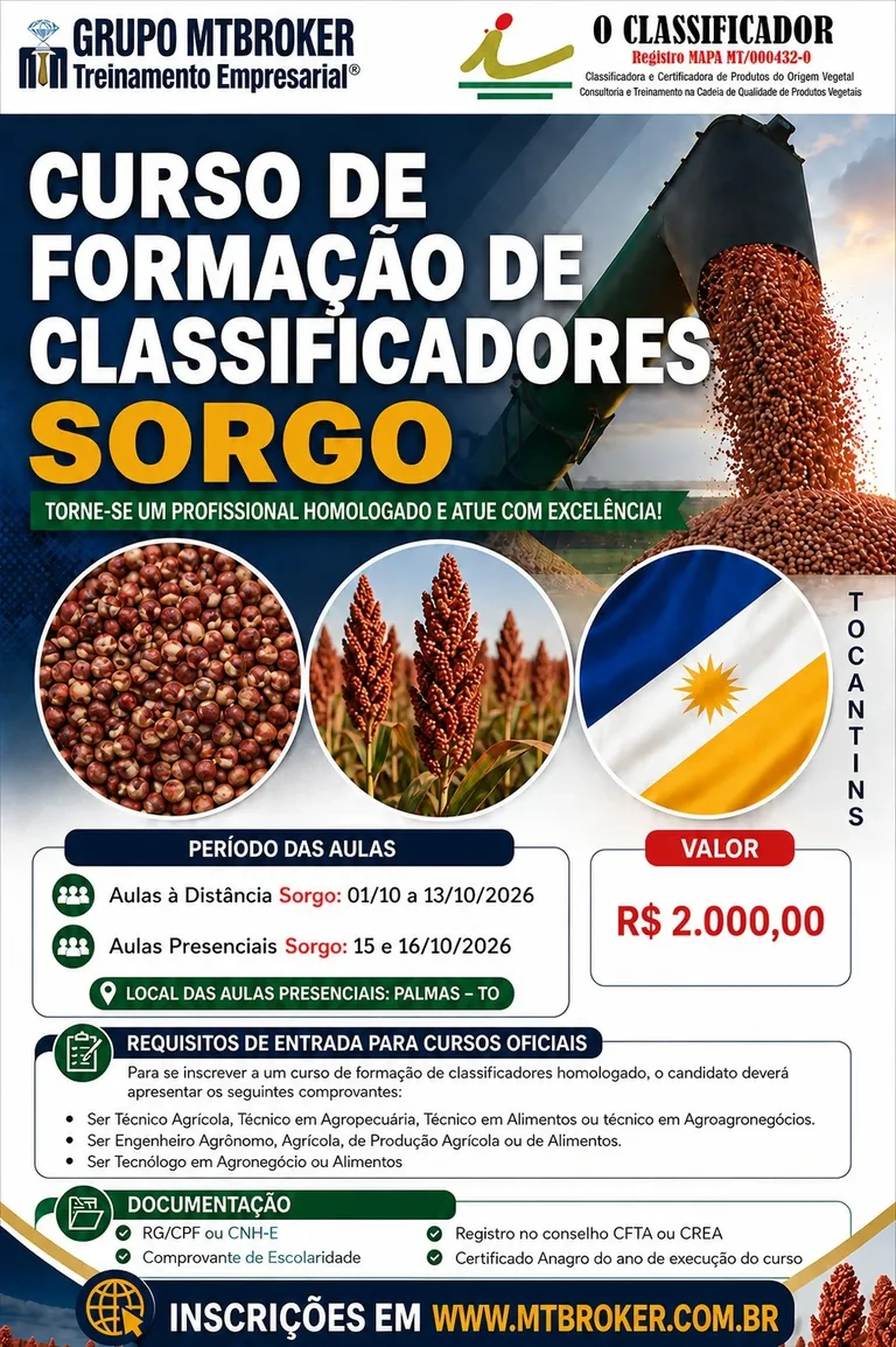 CURSO OFICIAL SORGO EM PALMAS - OUTUBRO 2026 imagem