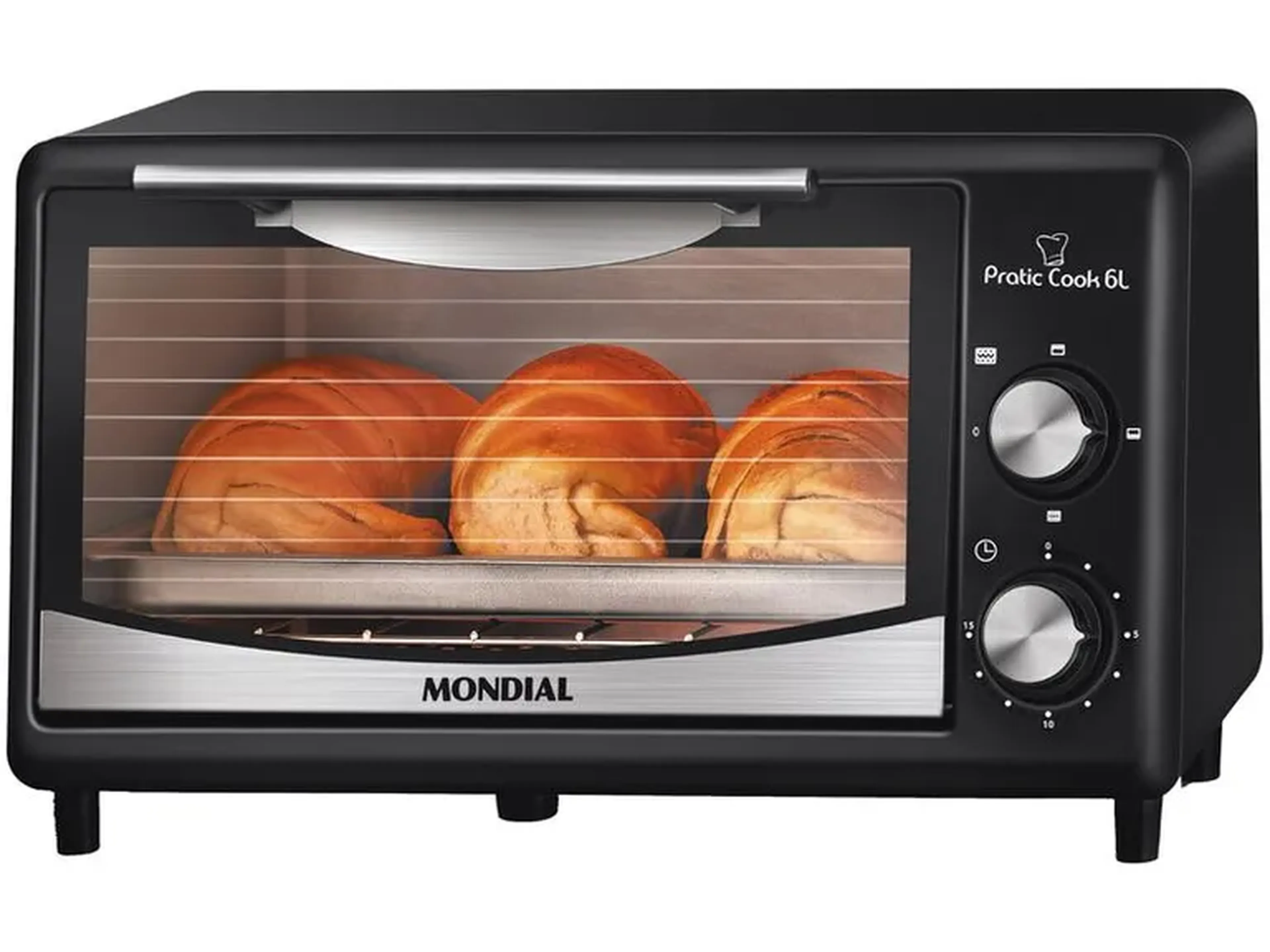 Forno Elétrico de Bancada Mondial com Timer 6L Preto Pratic Cook imagem