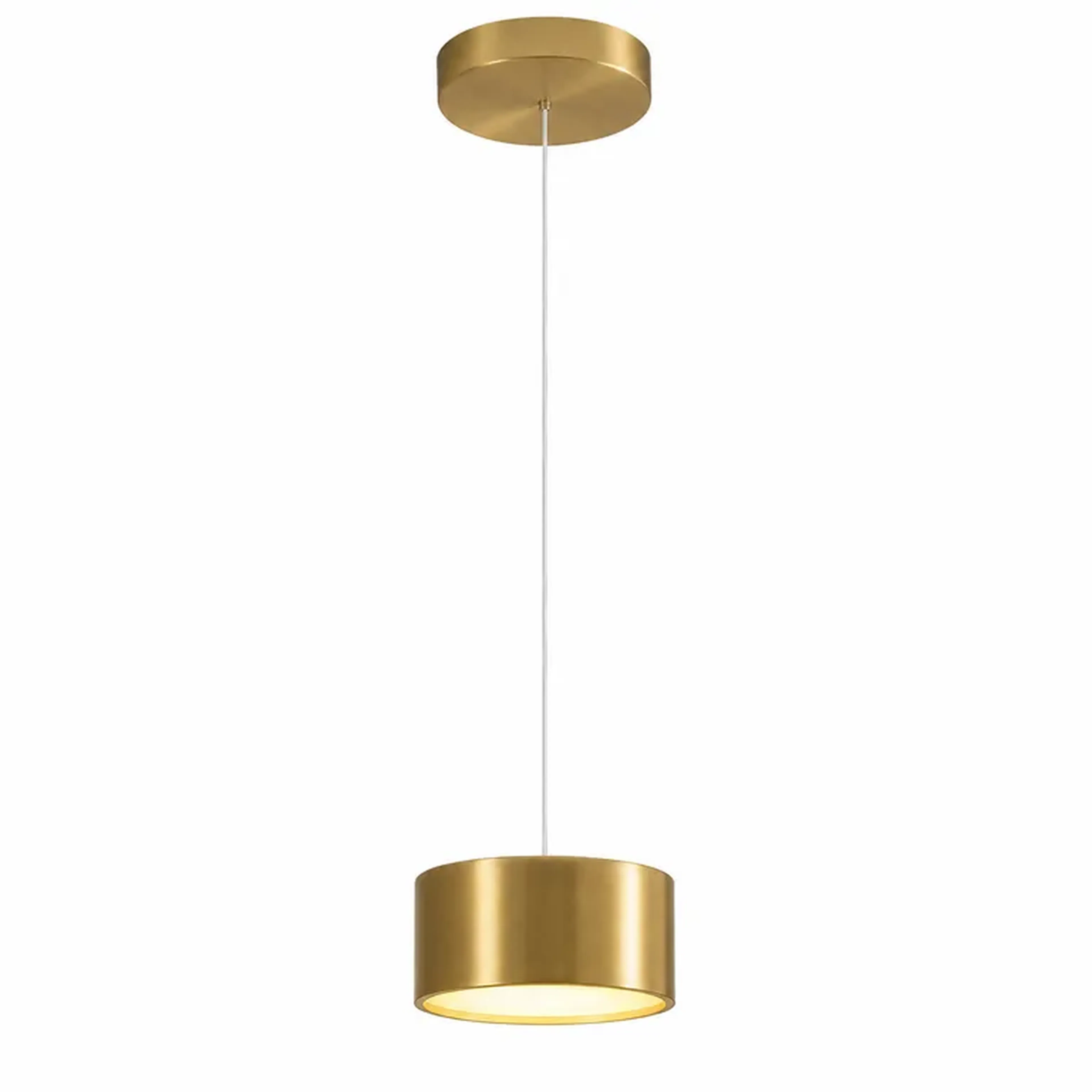 Pendente Minimalista Redondo 7D Dourado 16cm 3.000K 6W imagem