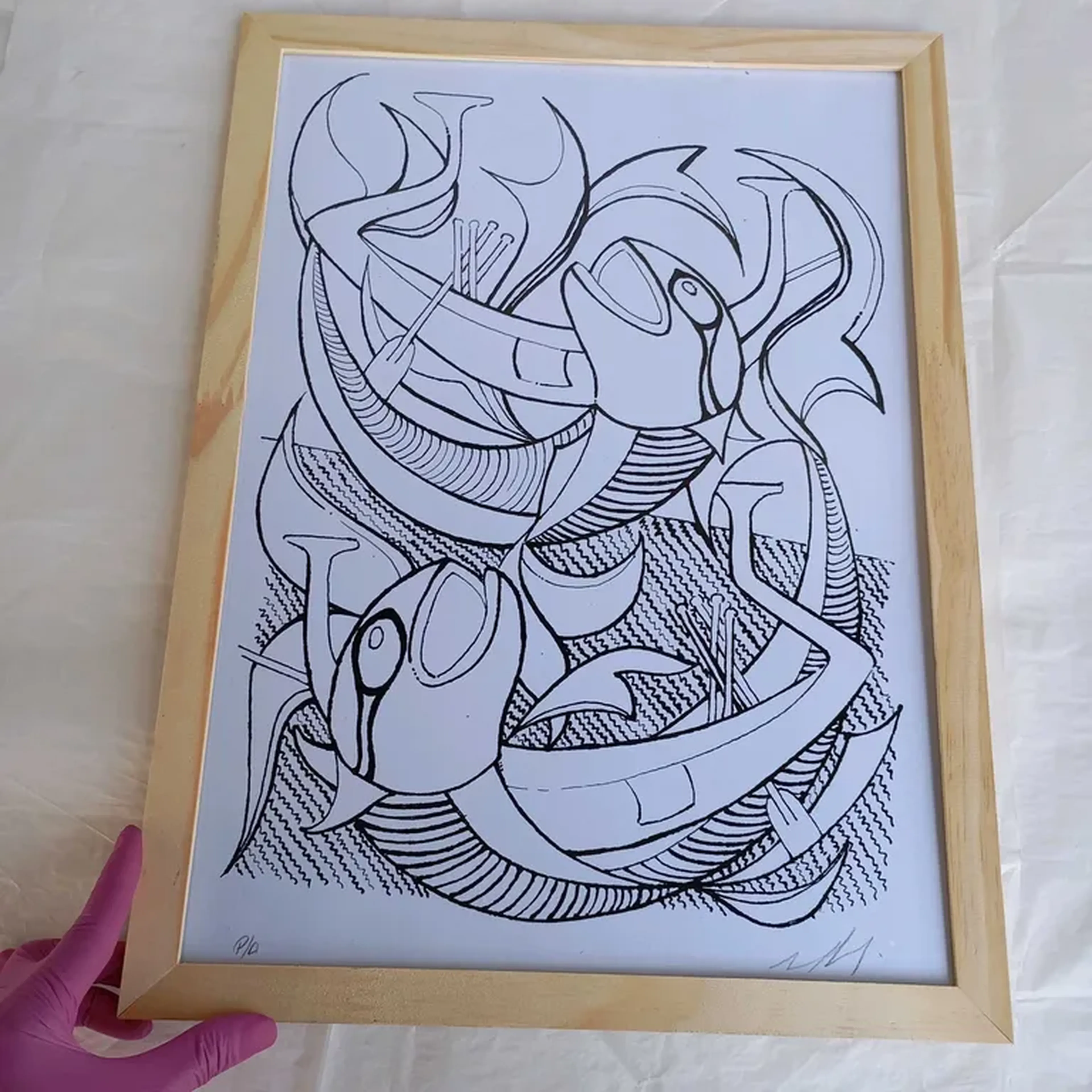 Bestiário Borges - Abtu e Anet - 30x42 cm moldura plana imagem