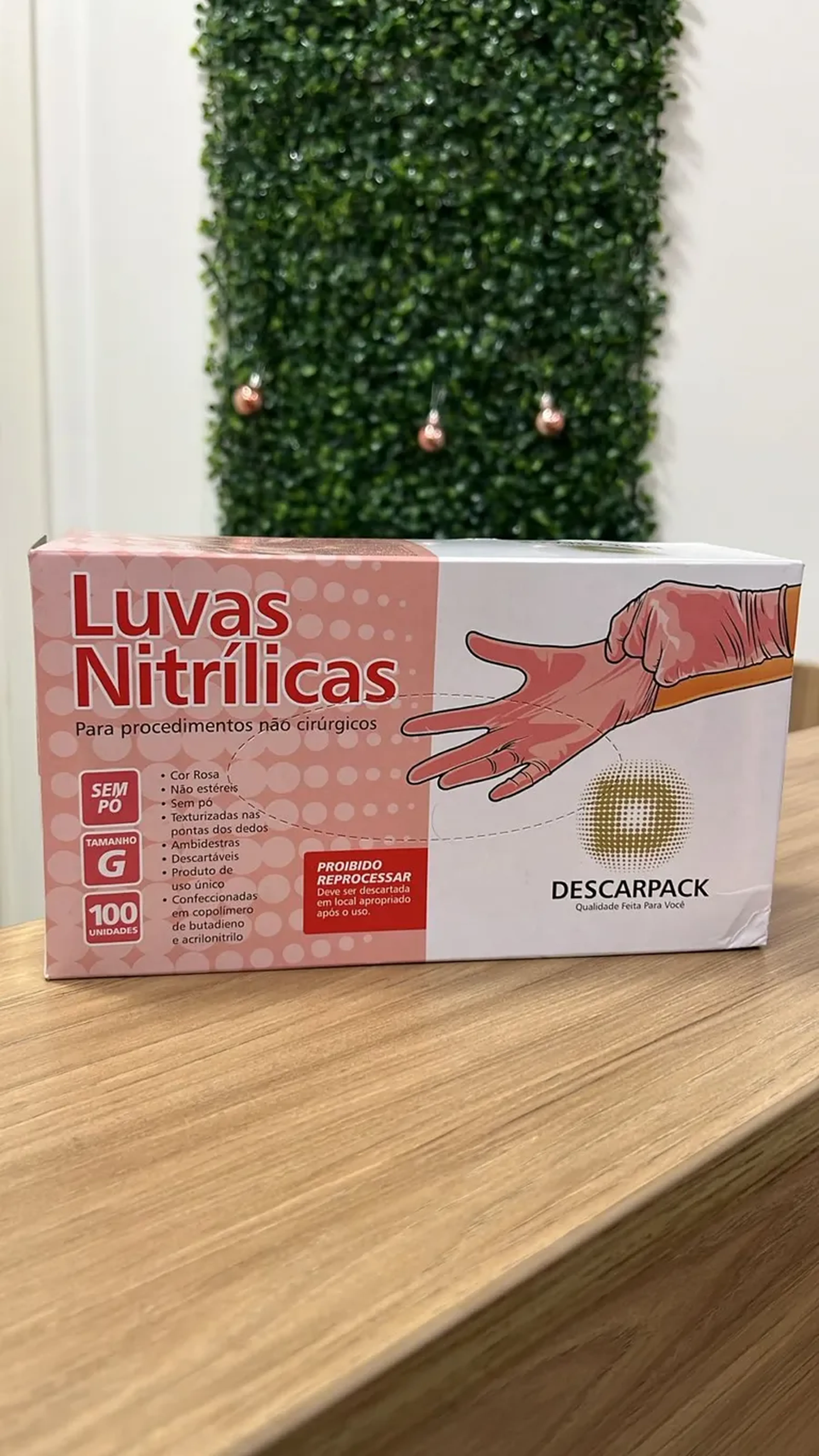 Luva Nitrilica G Rosa Descarpack imagem