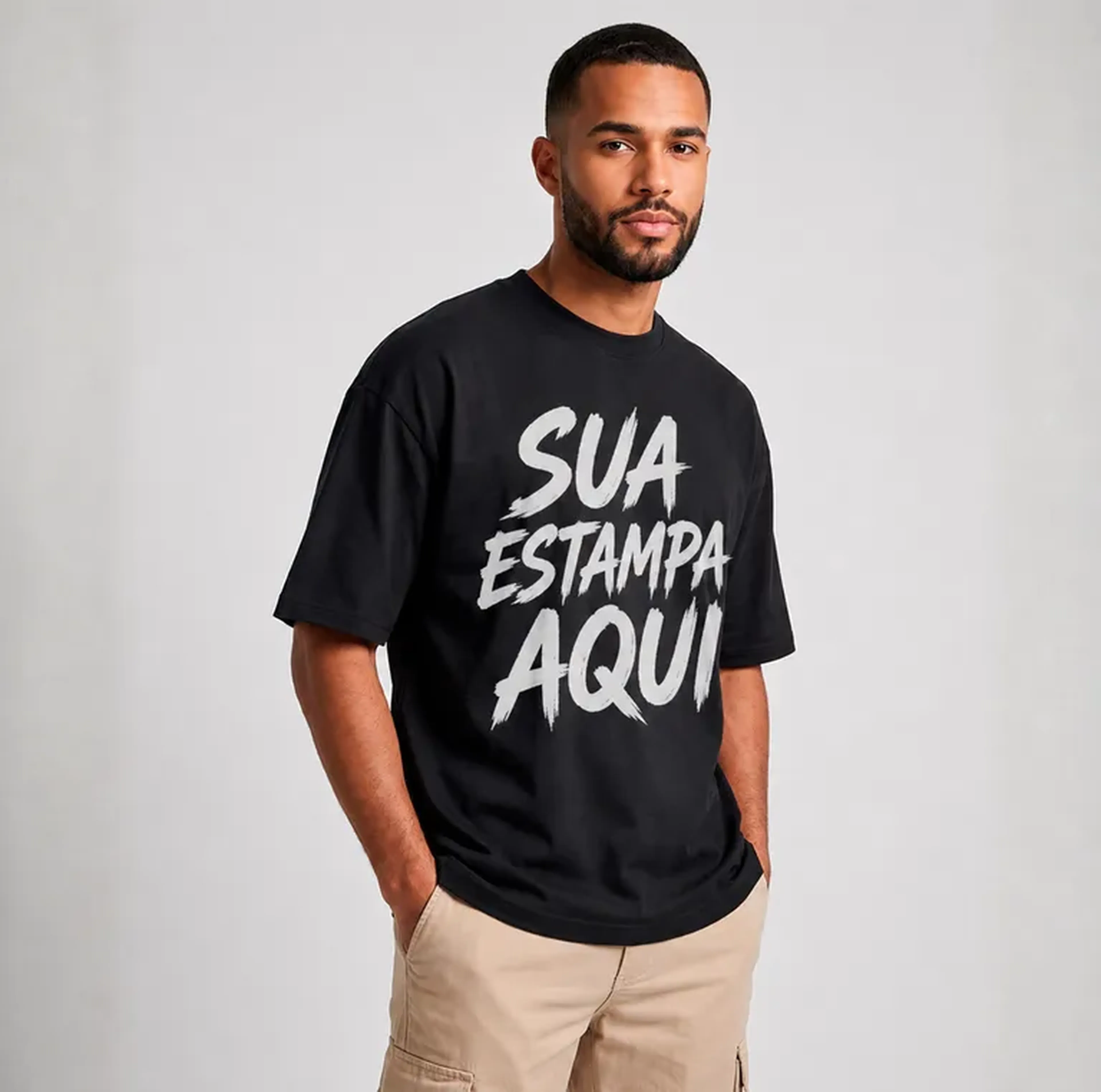 Oversized Preta - Estampa Personalizada (FRENTE) imagem