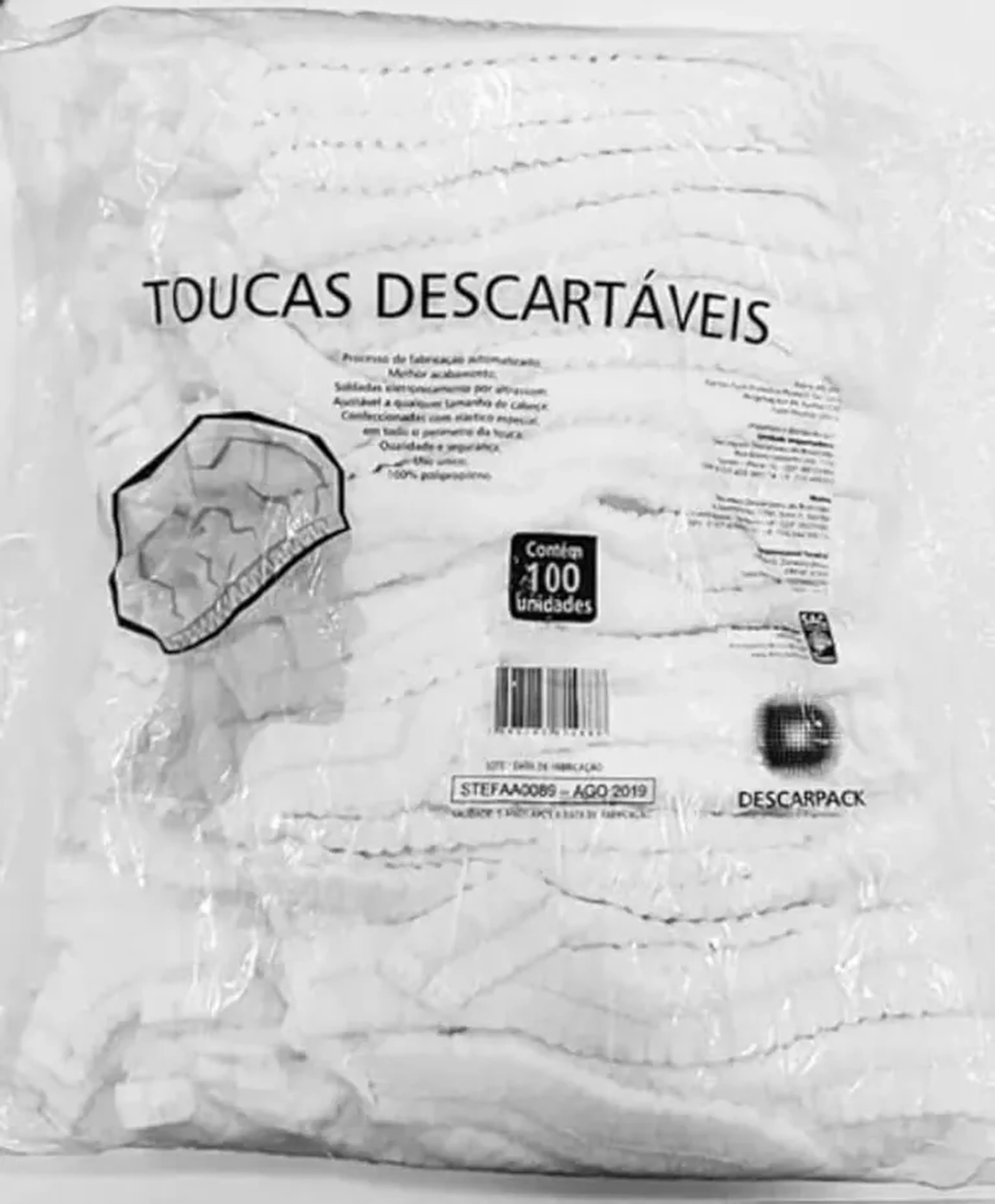 Touca Descartável Branca - Descarpack (c. 100 unid.) imagem