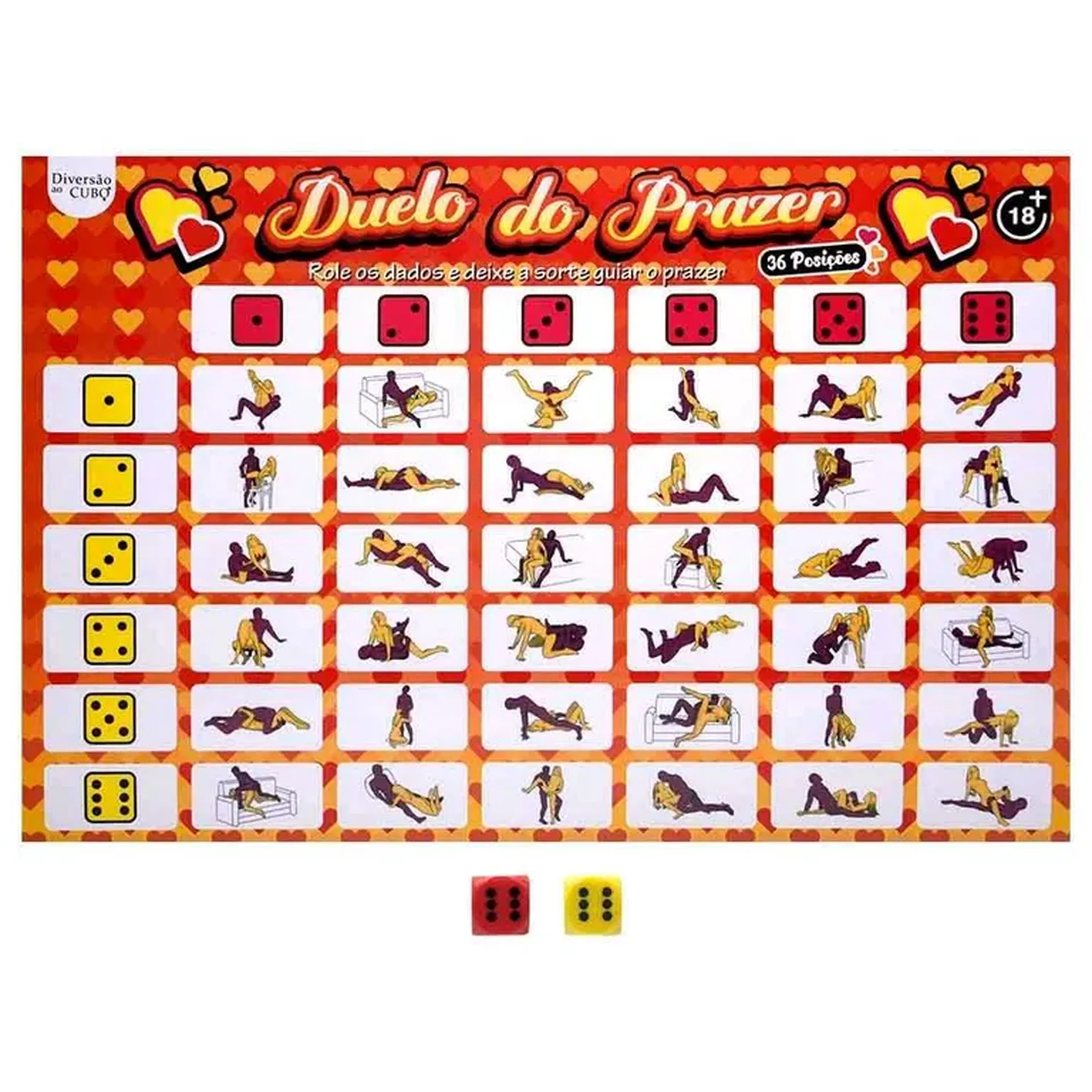 JOGO DUELO DO PRAZER 36 POSIÇÕES TABULEIRO + DADO imagem