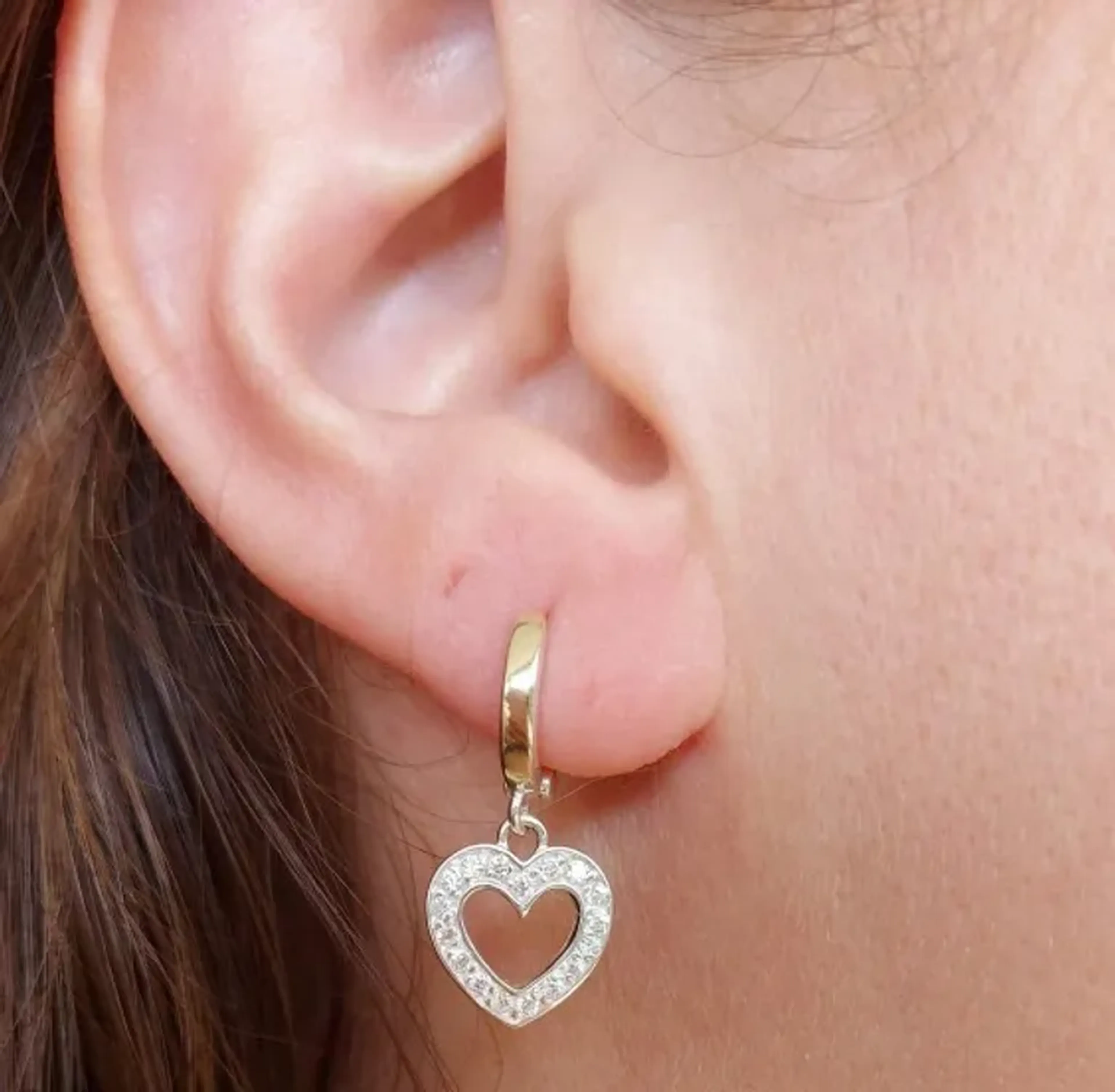 Argola Prata 925 com Filete de Ouro 14k imagem