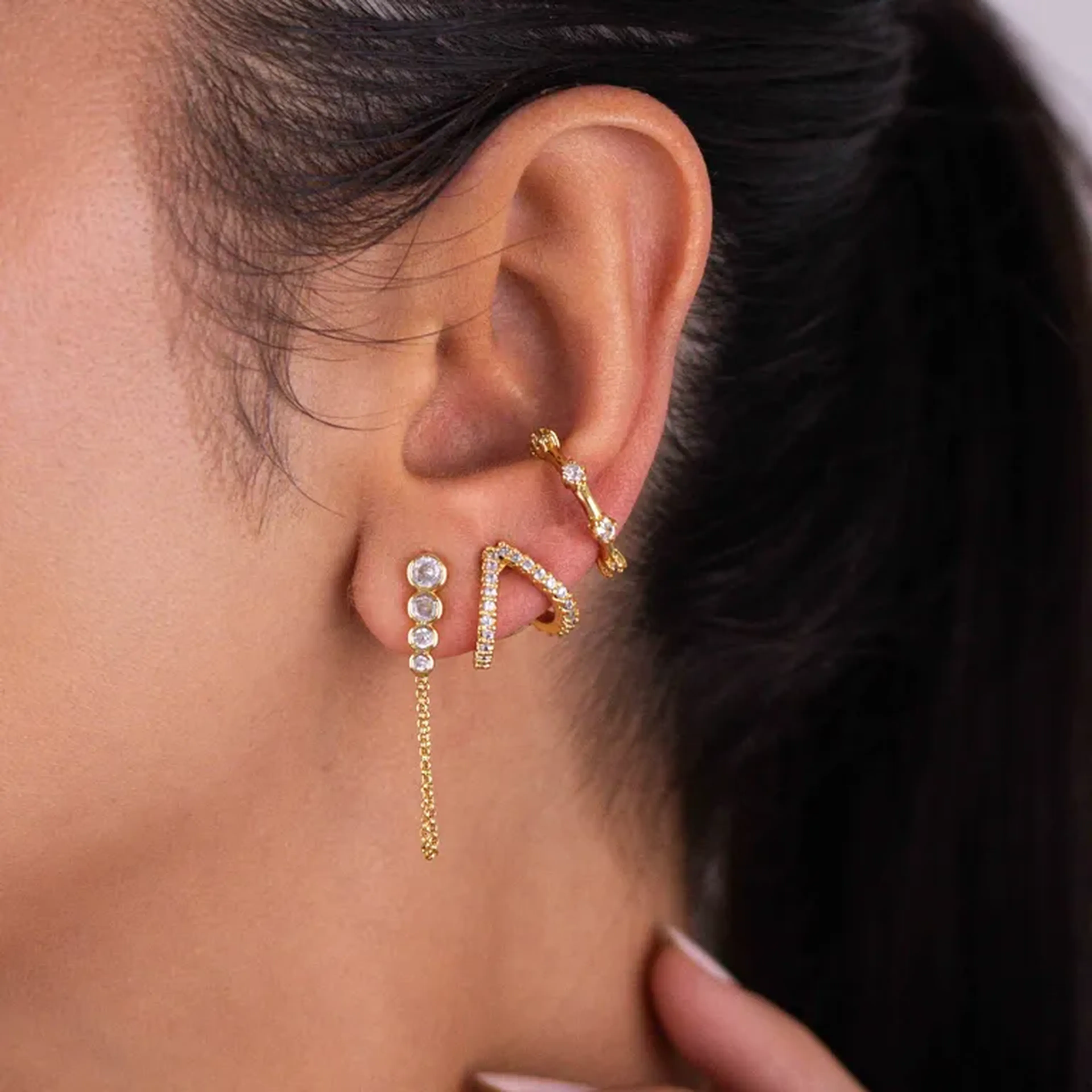 Brinco Chain - Banhado a Ouro imagem
