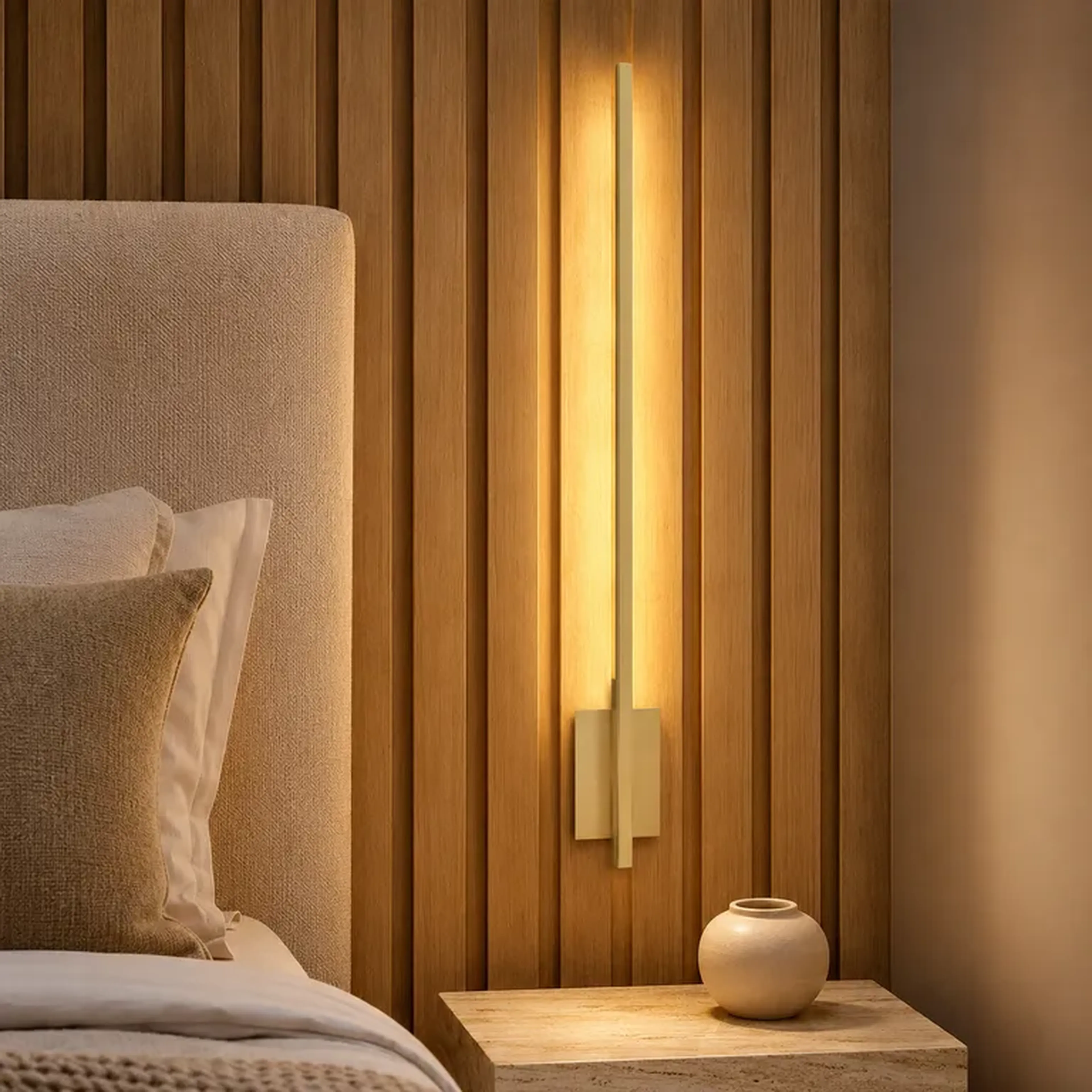Arandela Linear Dourada 65cm 6W 3.000K 220V PD IP65 Amélia imagem