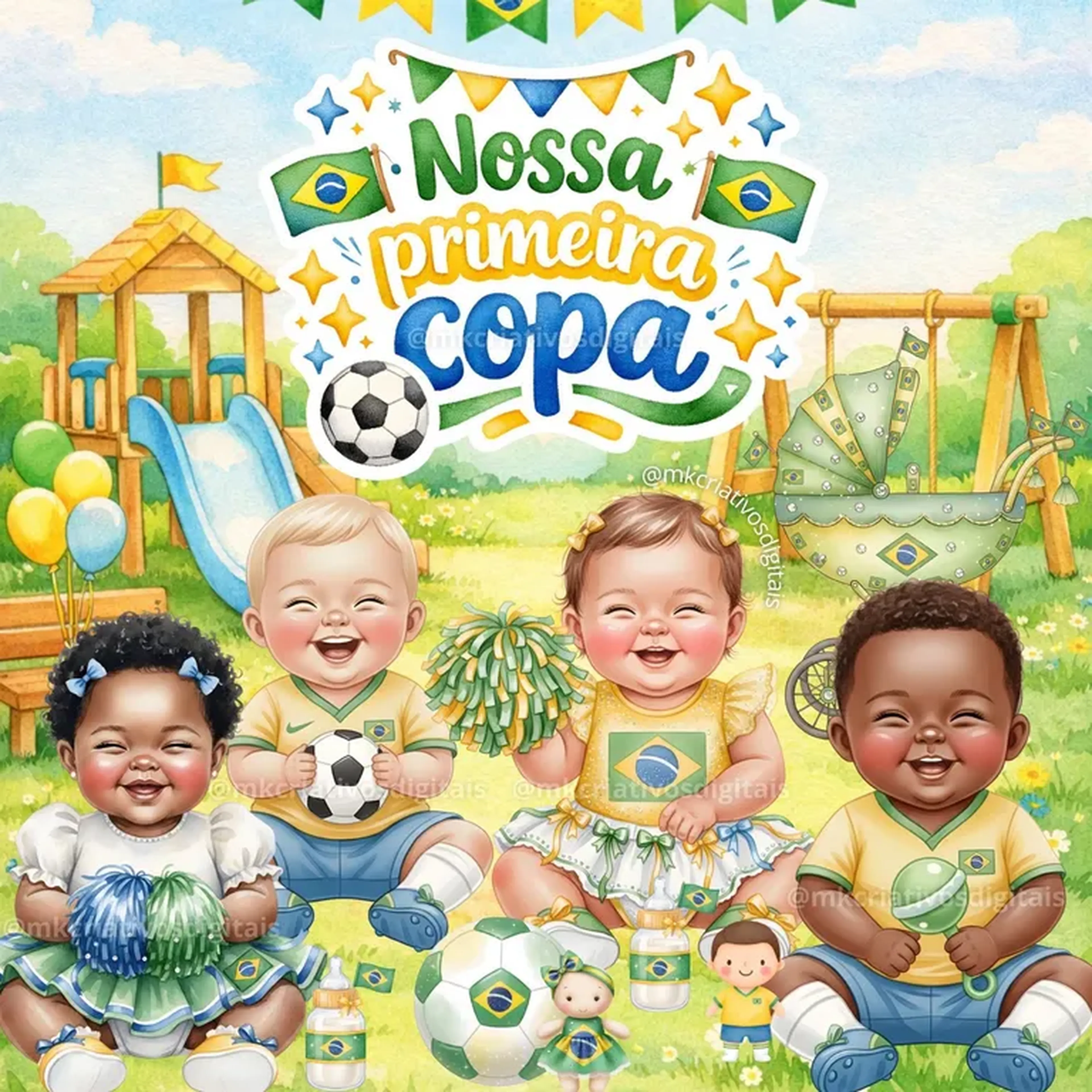 Nossa Primeira Copa - Kit digital IA PNG imagem
