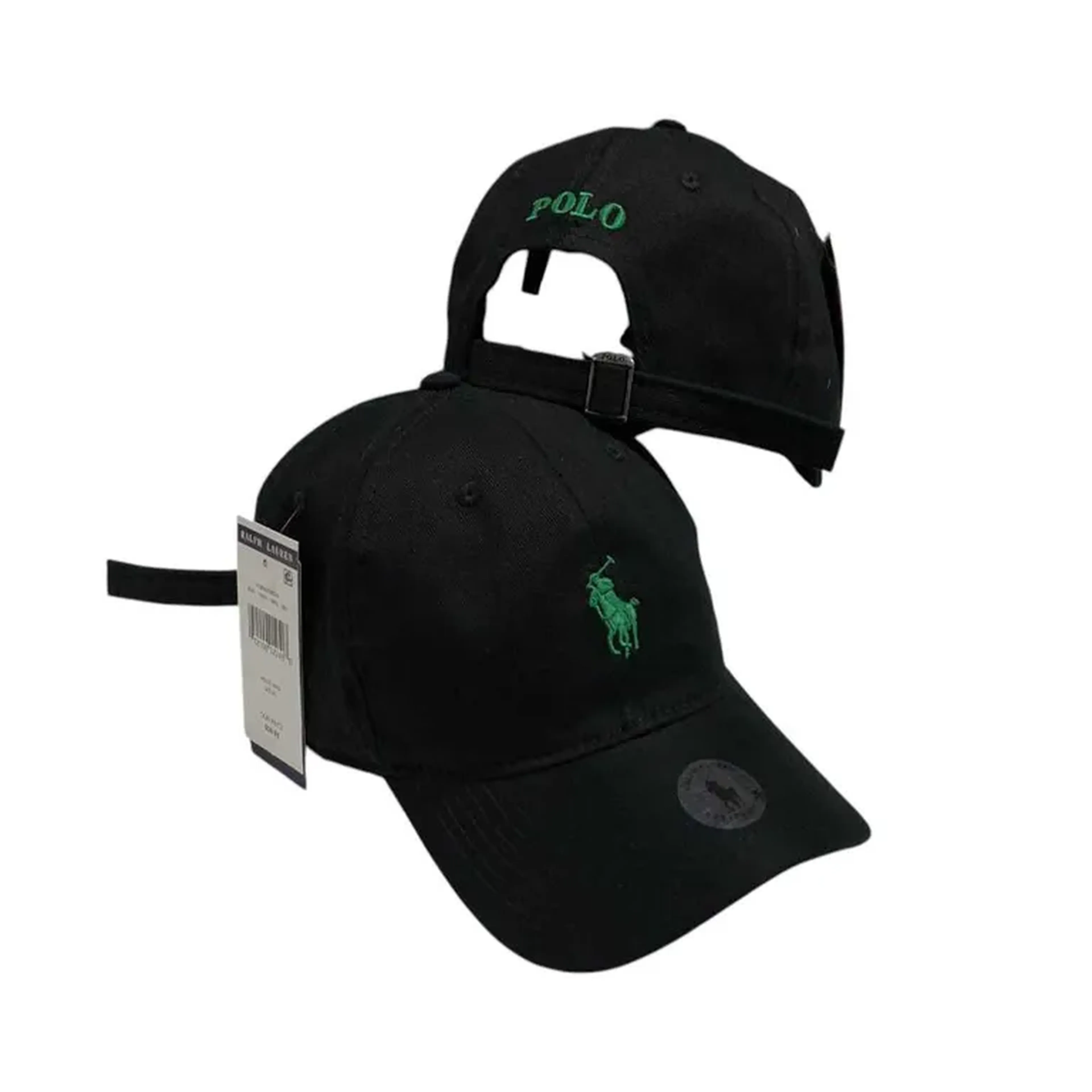 Boné Polo Ralph Lauren Preto Logo Verde imagem