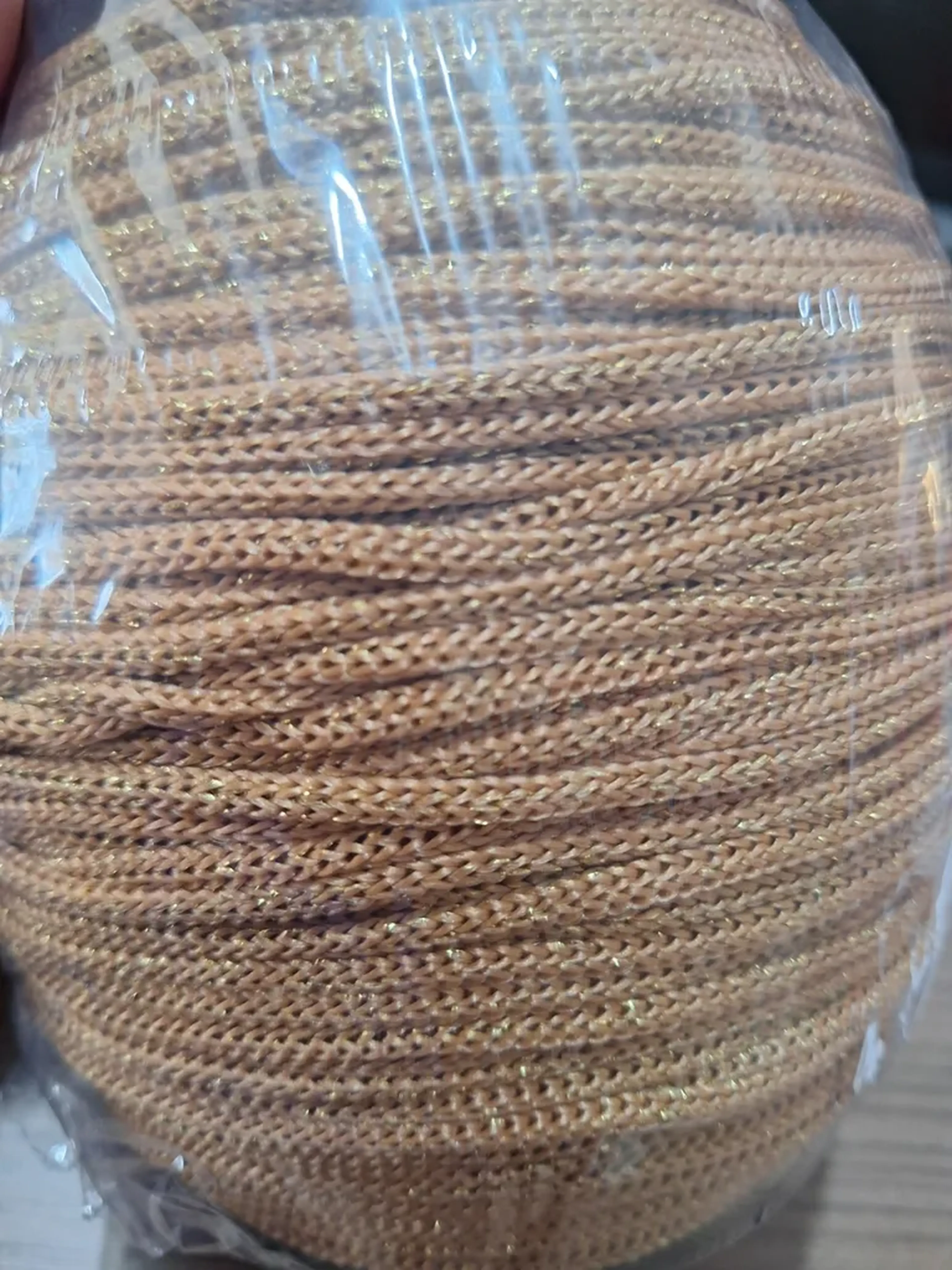 Náutico 4mm Bege com lurex ouro imagem