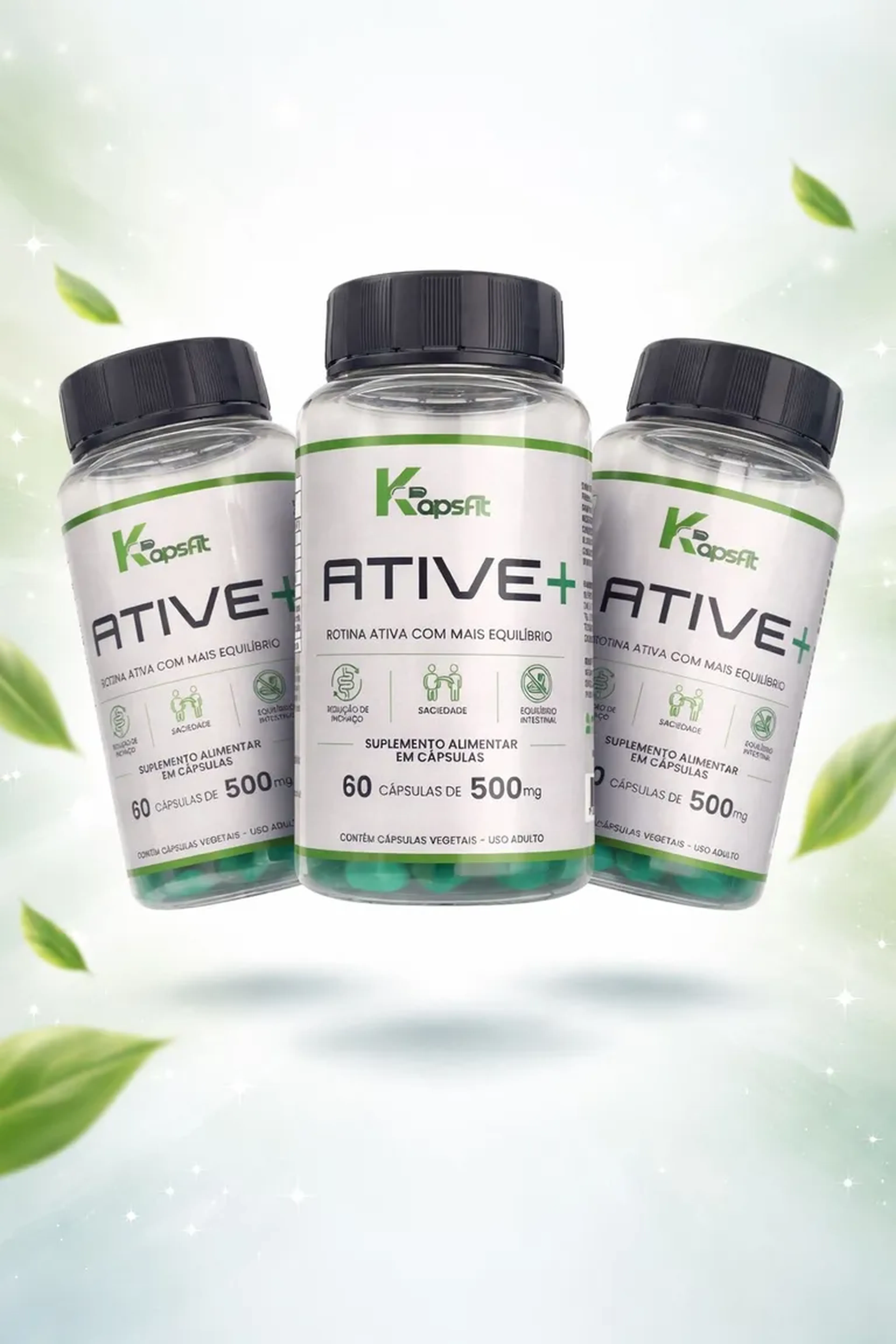 3 POTES KAPSFIT ATIVE+ (180 Capsulas para tratamento de 3 meses) imagem