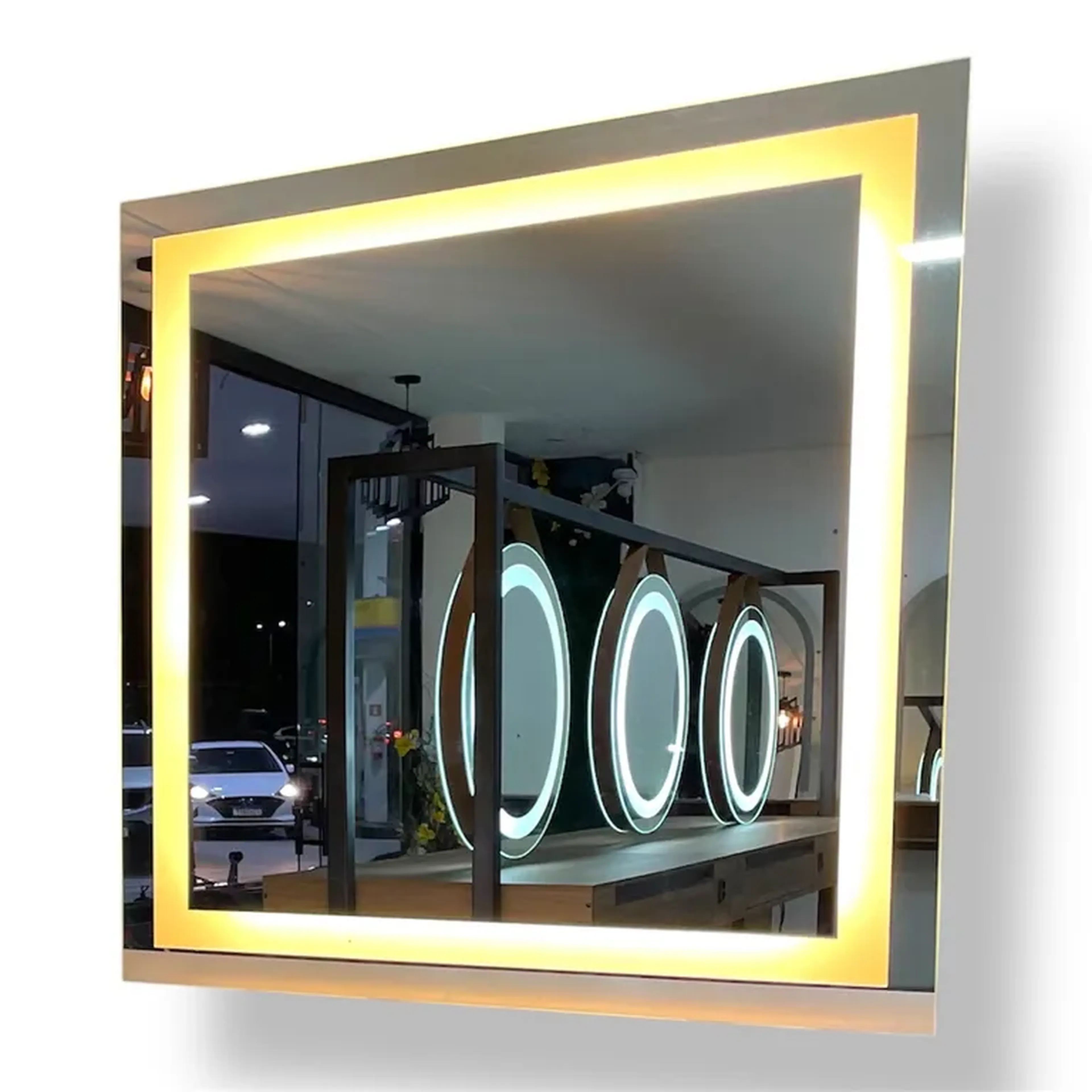 Espelho de Led 80cm Quadrado imagem