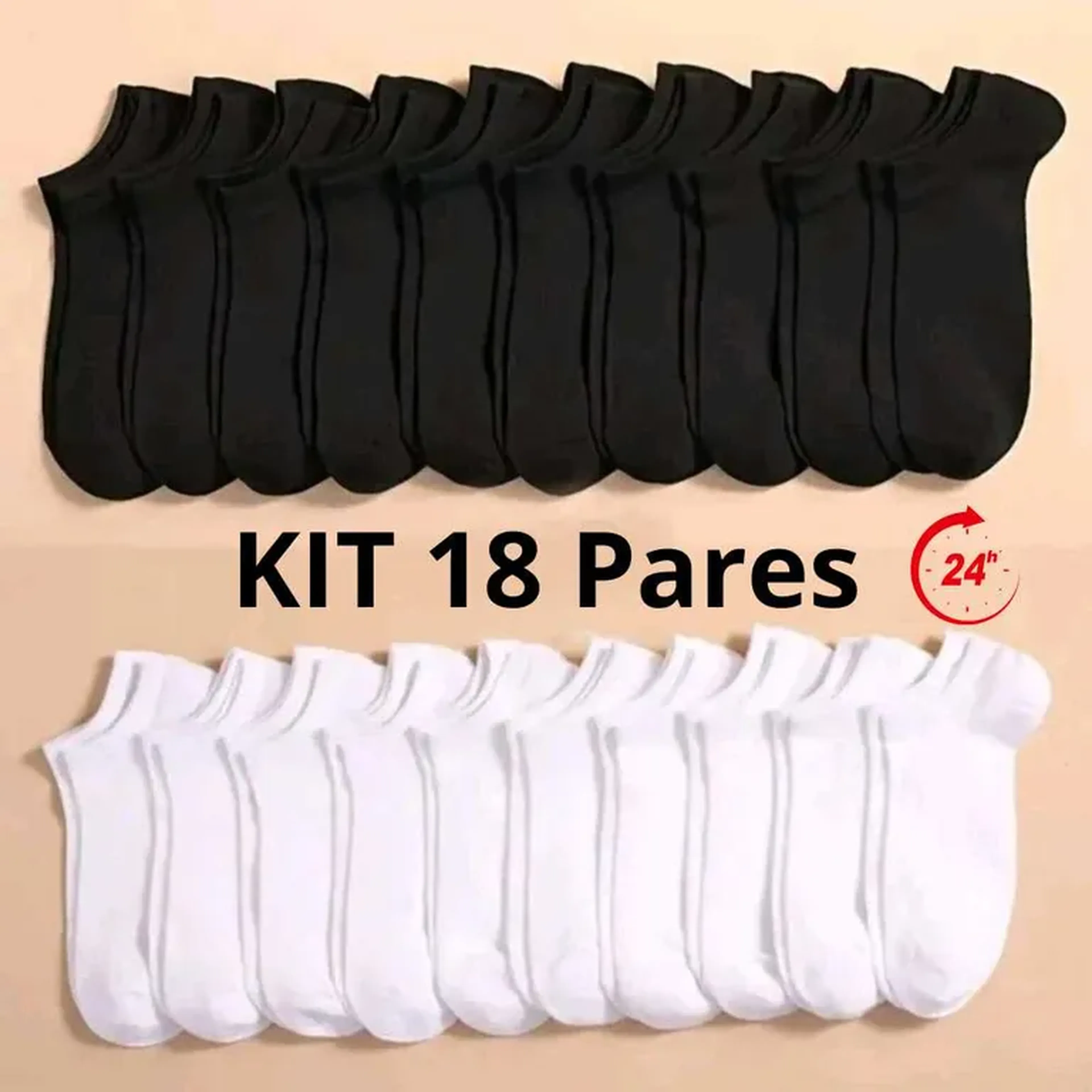 Kit 18 Pares de Meias imagem