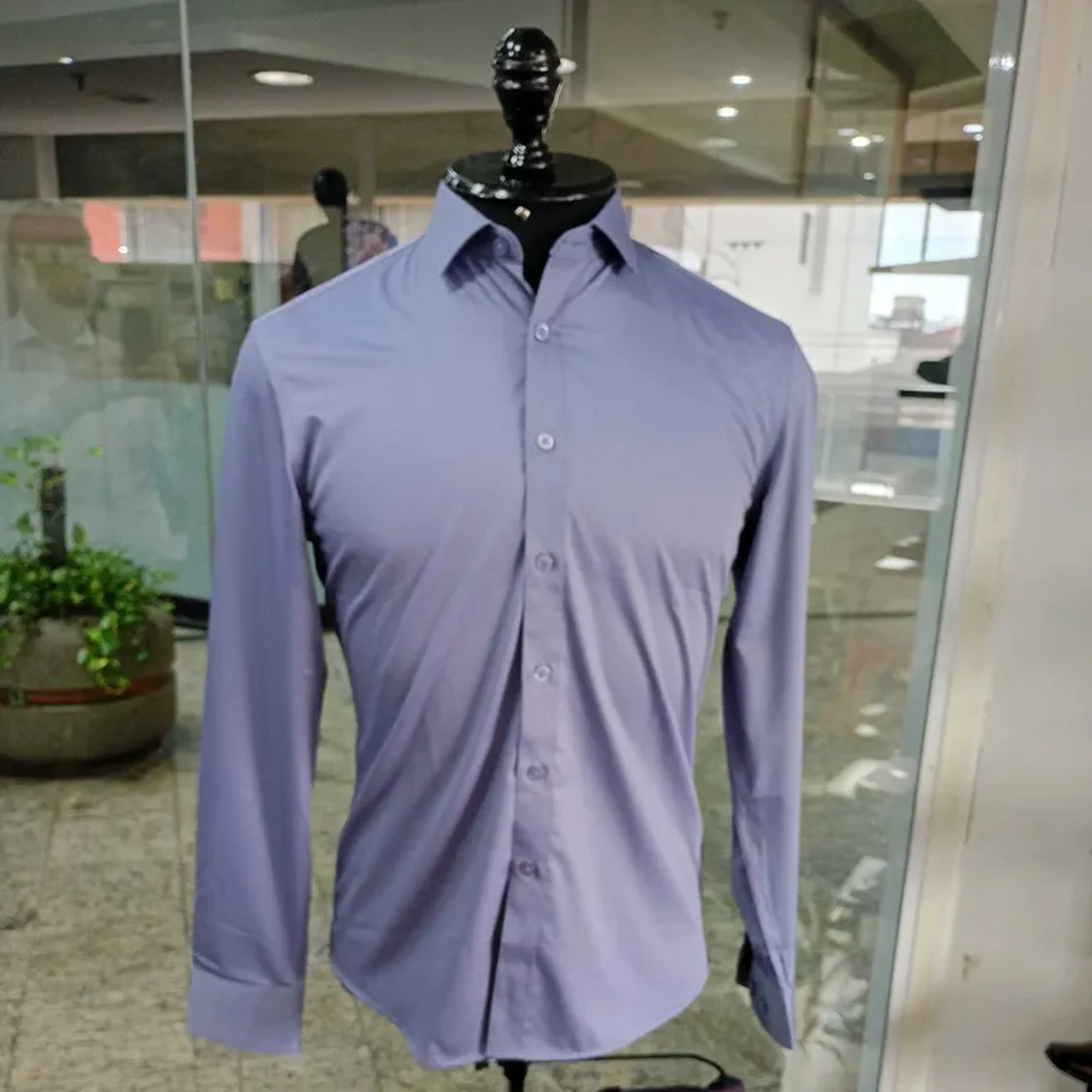 Camisa Social Fibra de Bambu Chumbo imagem