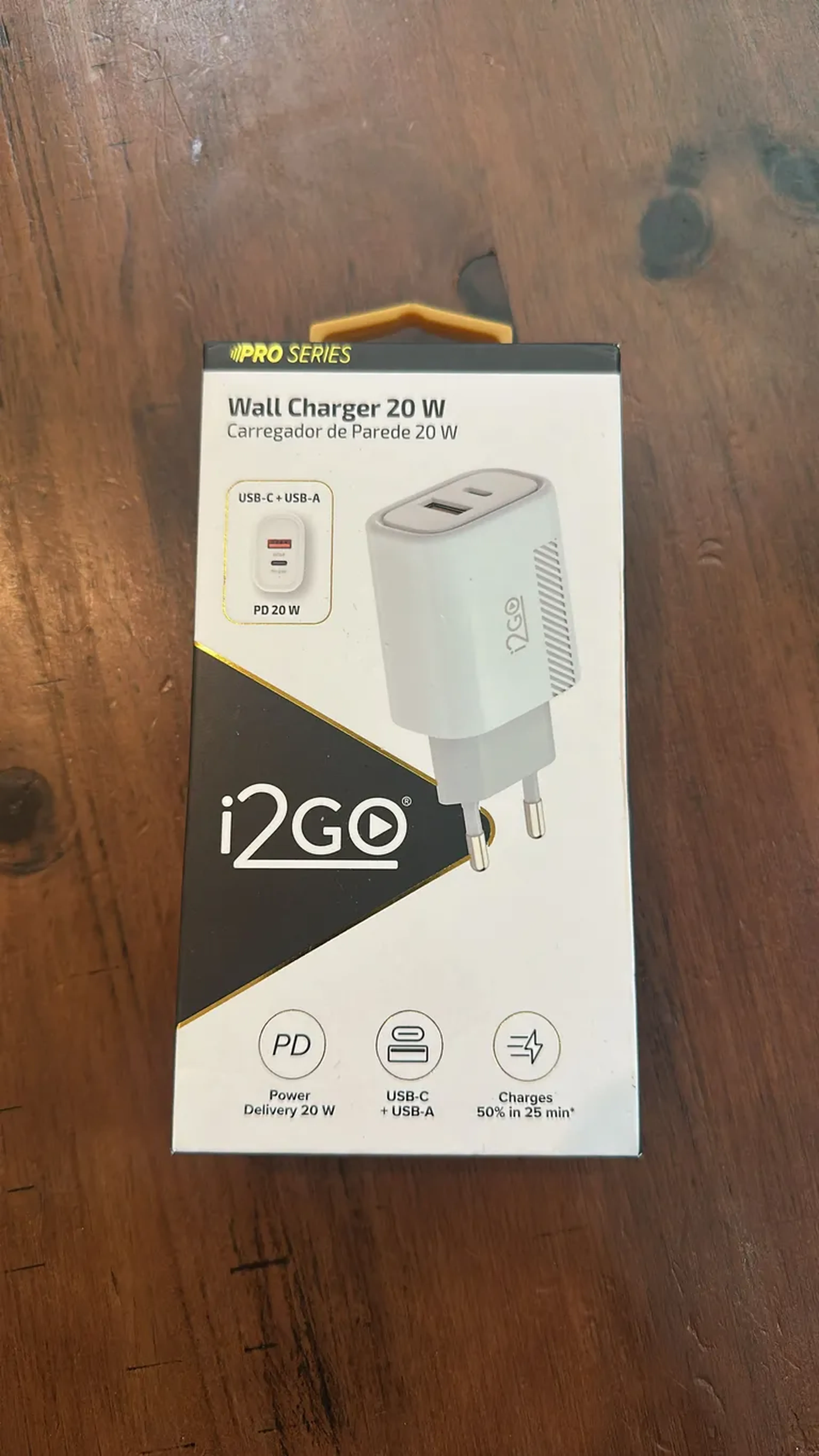 Carregador de Parede 20W (USB-A USB-C) imagem
