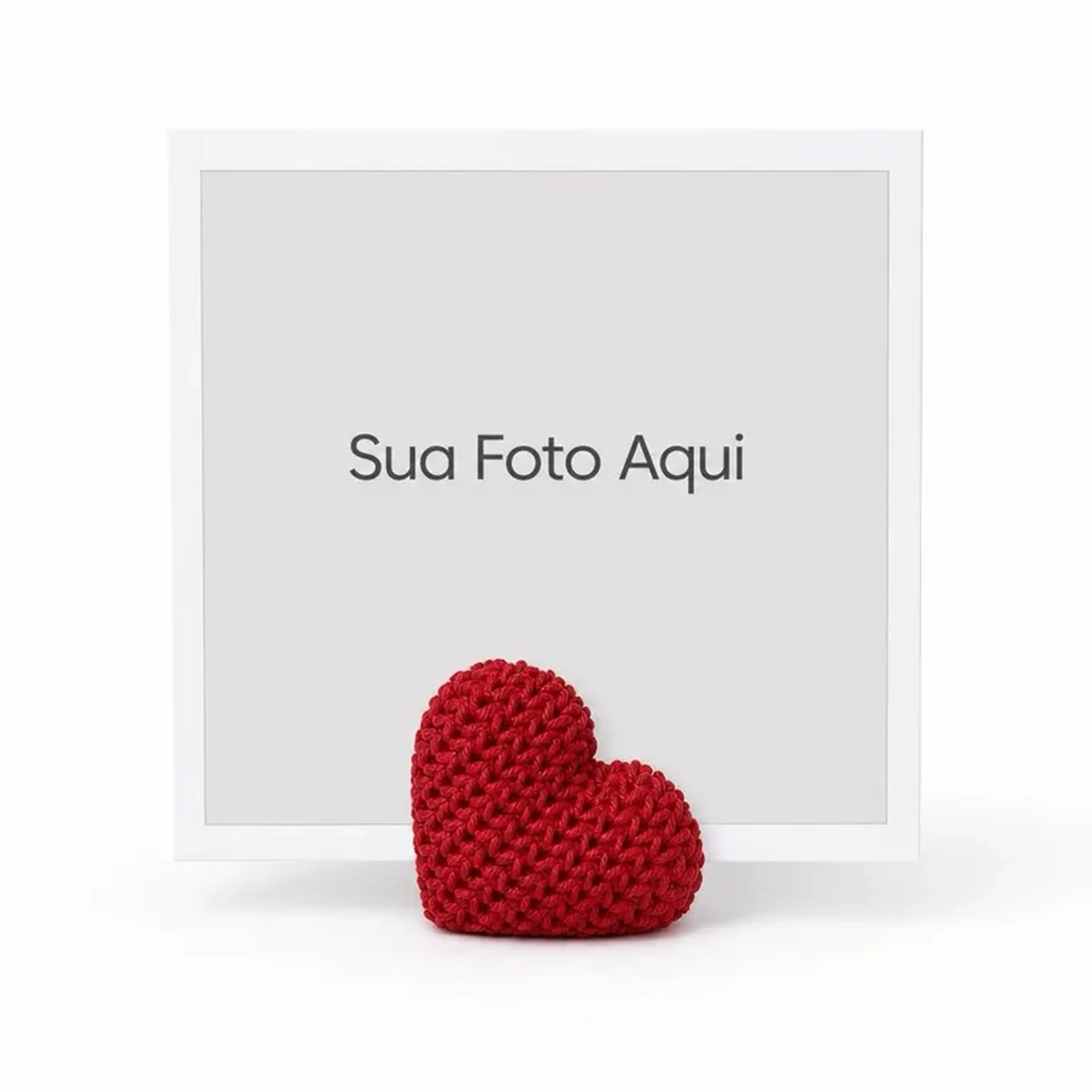 Suporte para foto - Coração Tricô imagem