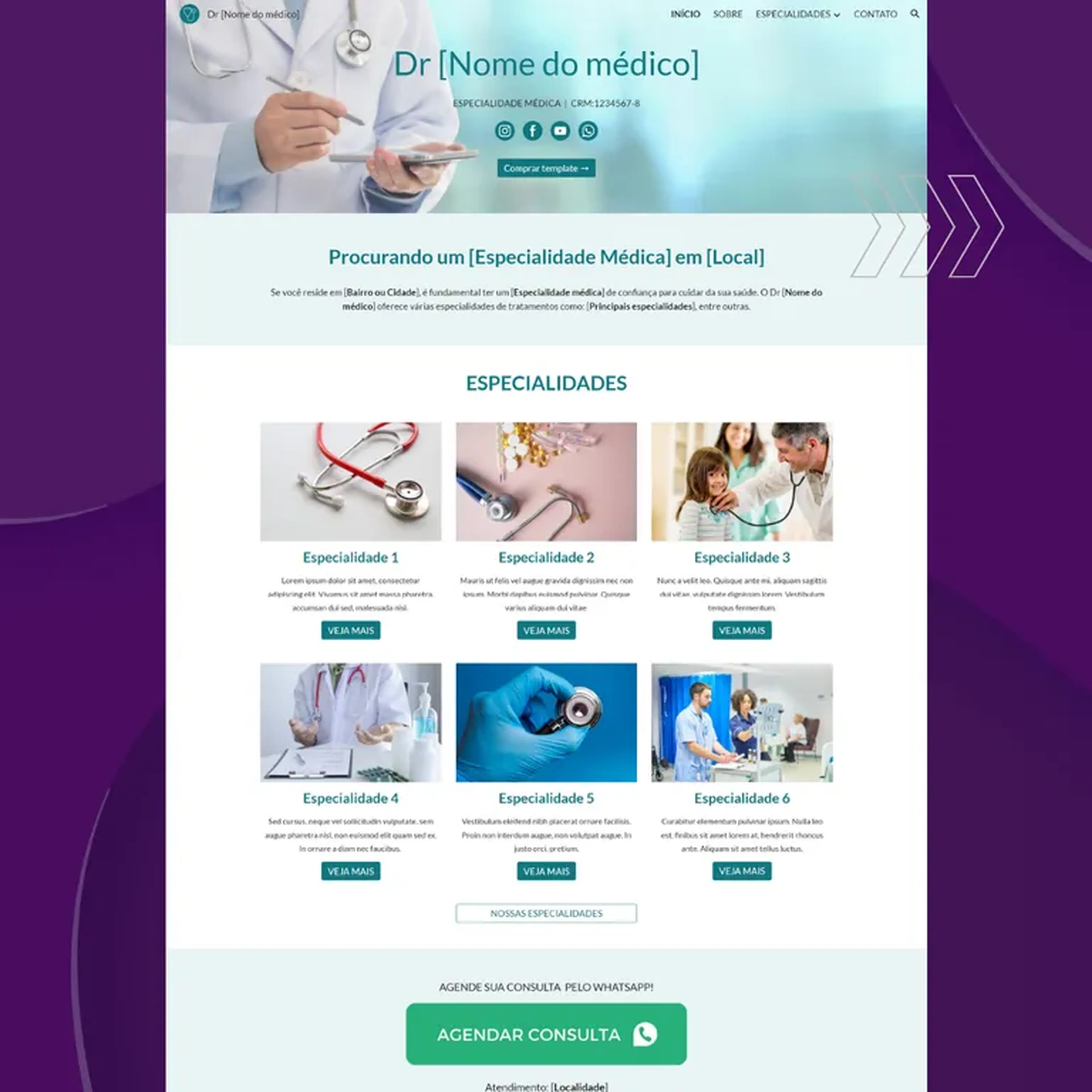 Template MÉDICO Google Sites imagem