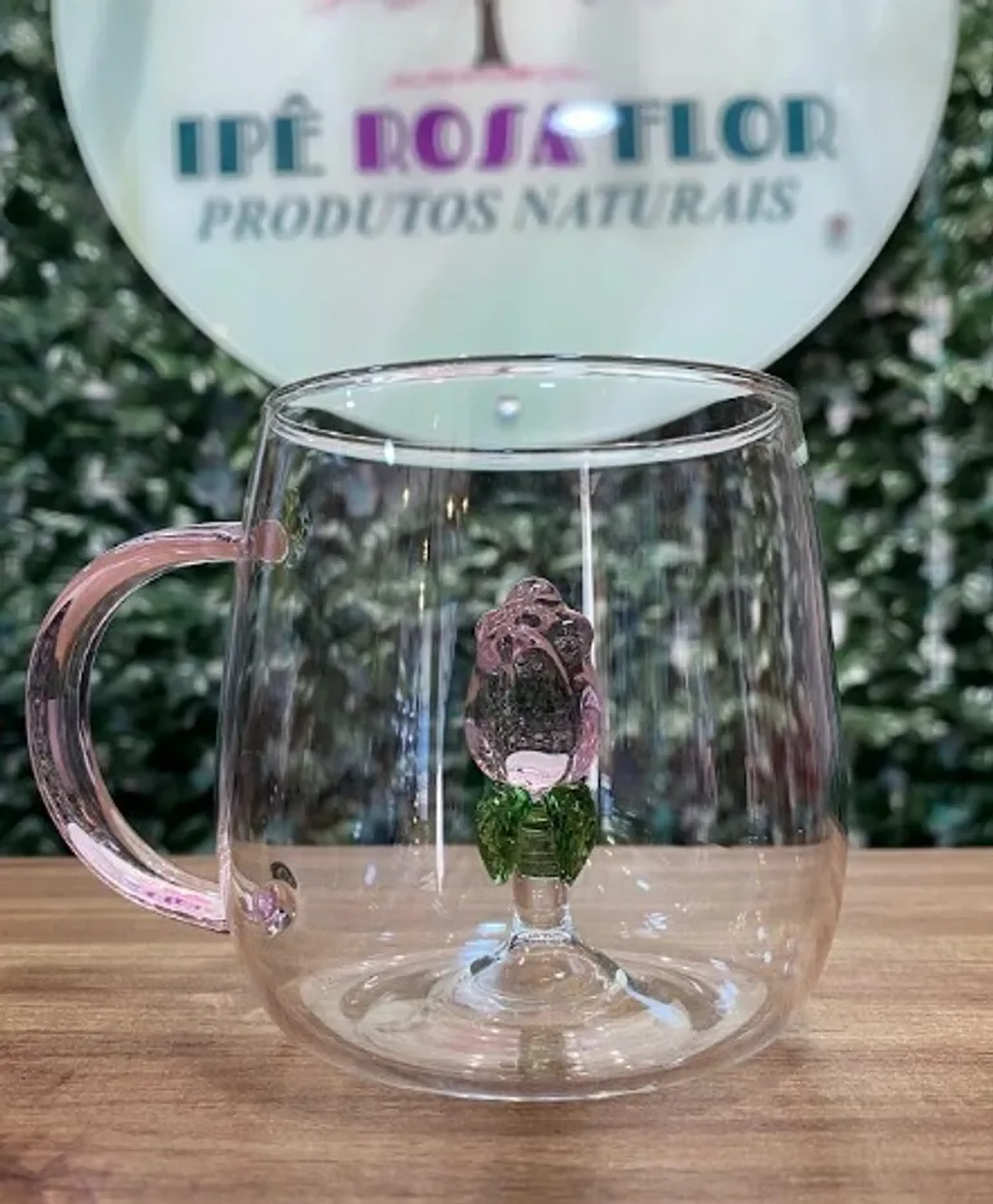 Caneca Borossilicato Rosa 3D 350ml - Ref 1247 imagem