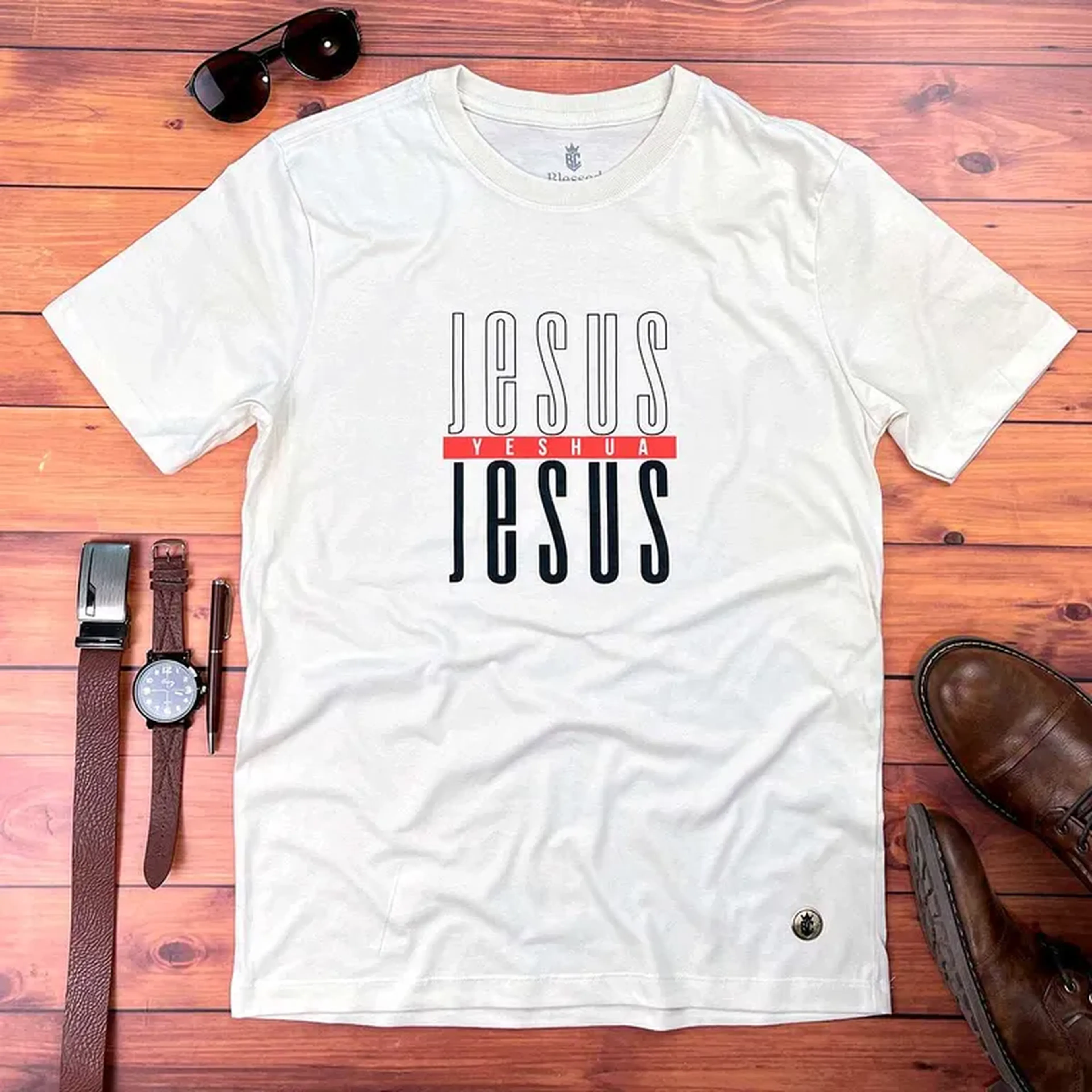 Camiseta (Off White) Jesus Yeshua imagem