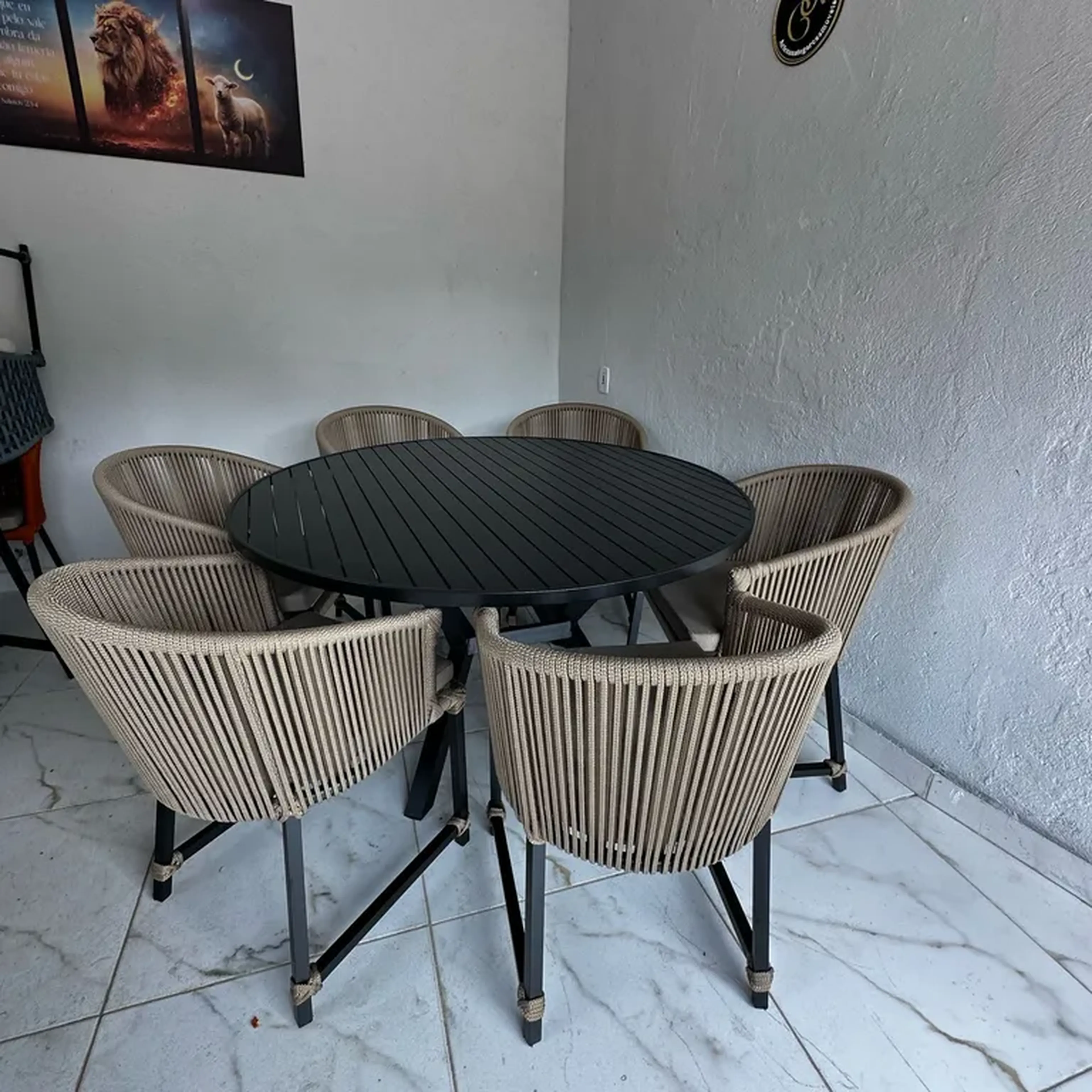 jogo de mesa para área externa em alumínio imagem