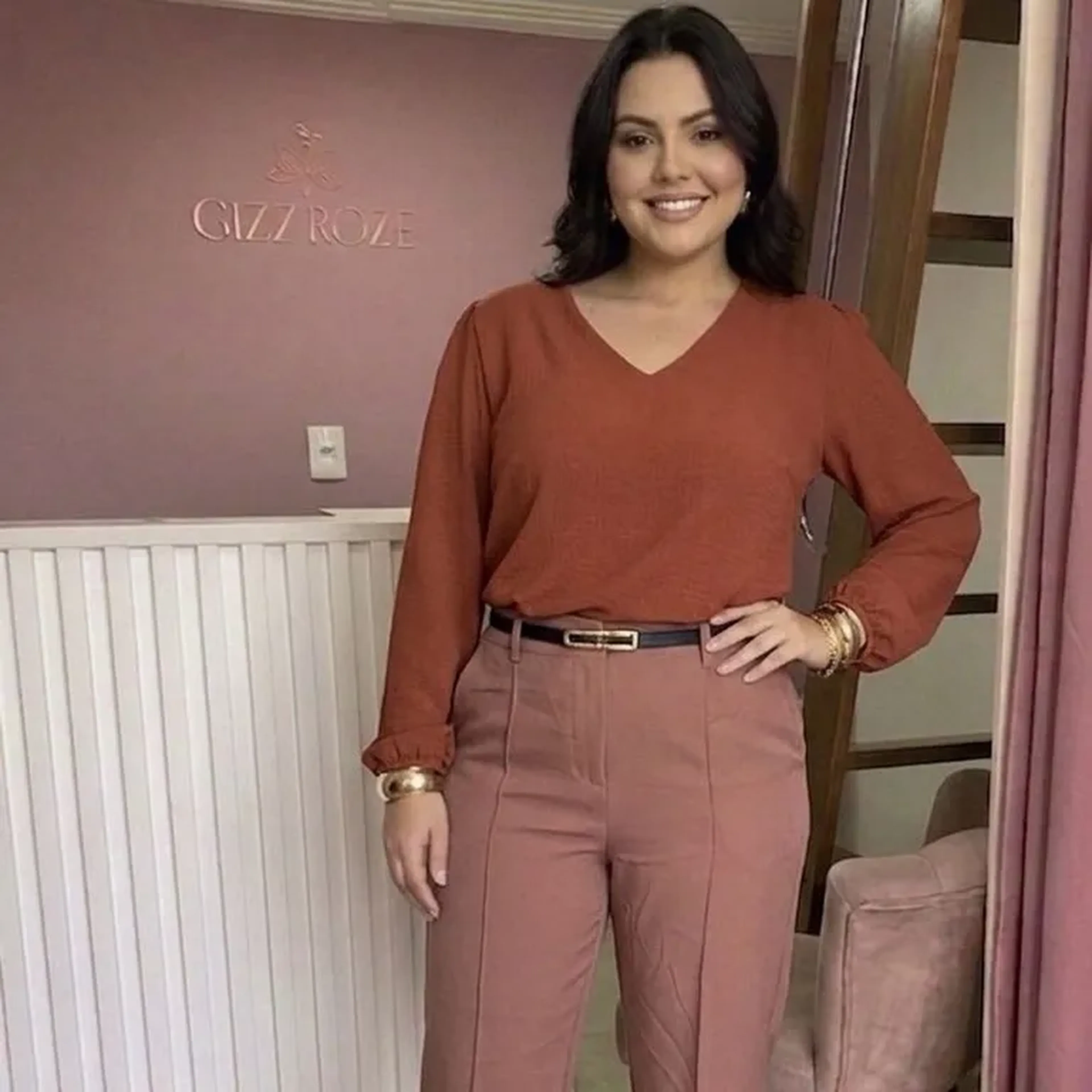 blusa duna terra cota GG imagem