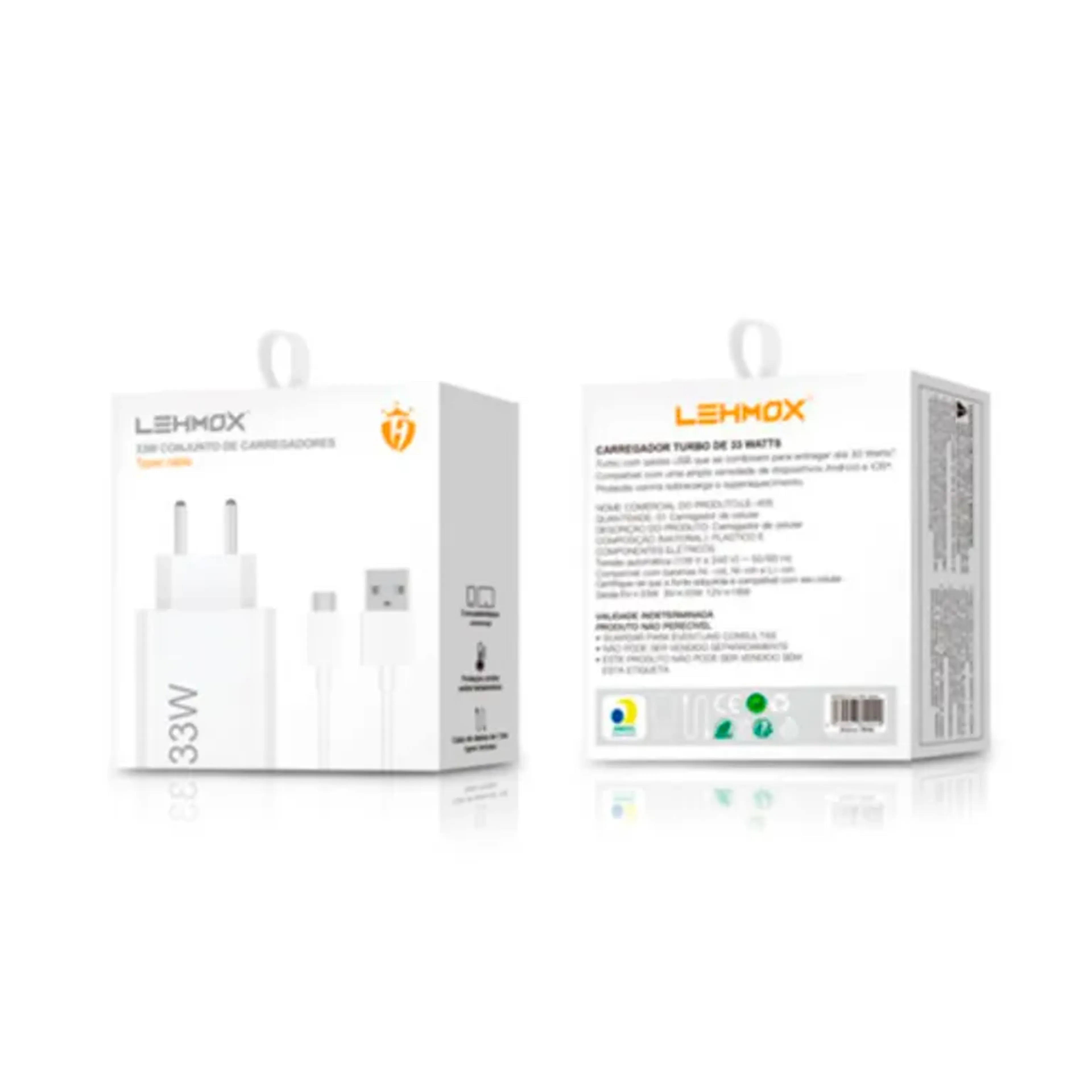 CONJUNTO DE CARREGADOR USB TYPE-C LEHMOX imagem