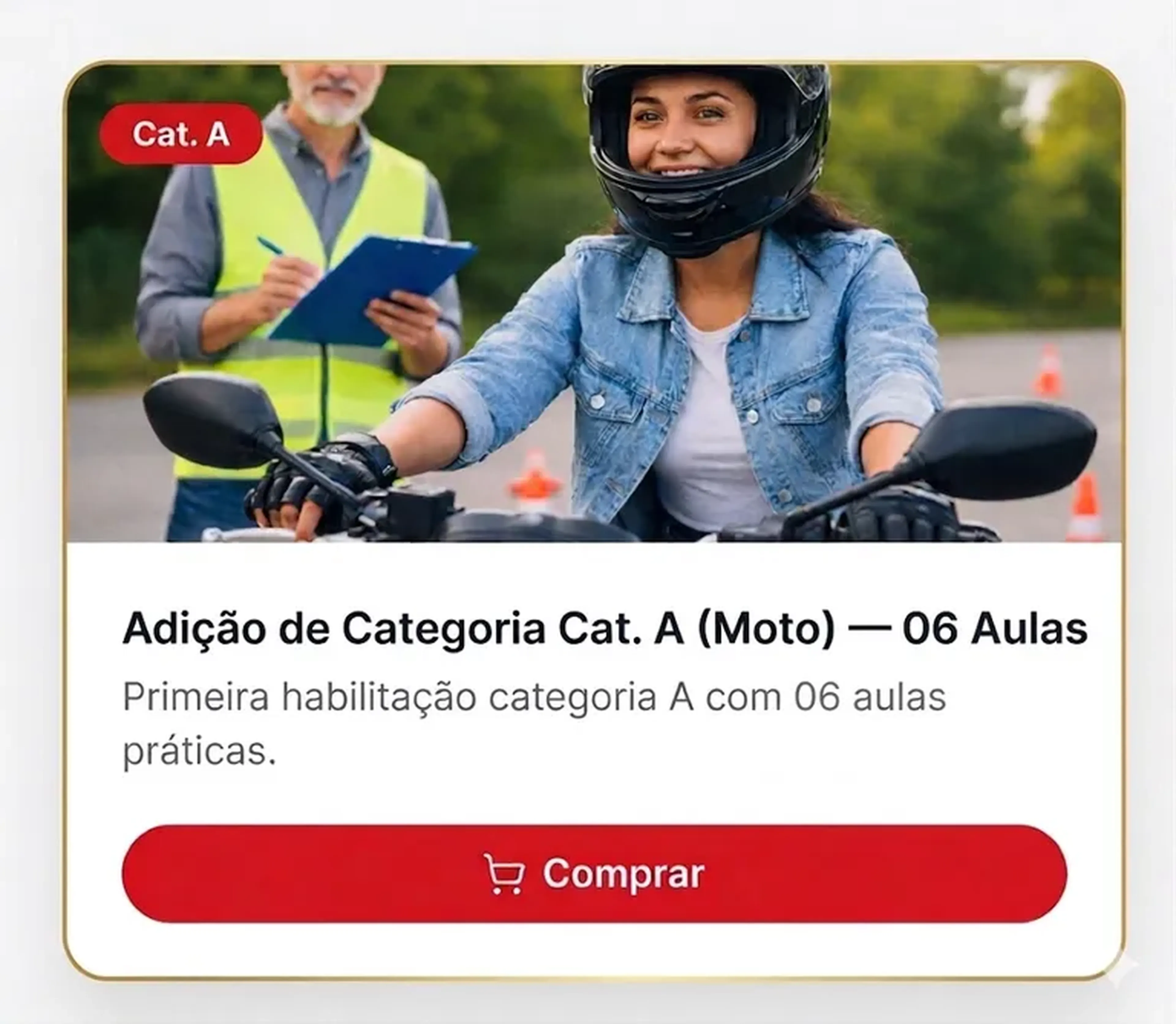 ADIÇÃO DE CATEGORIA - MOTO COM 06 AULAS! imagem