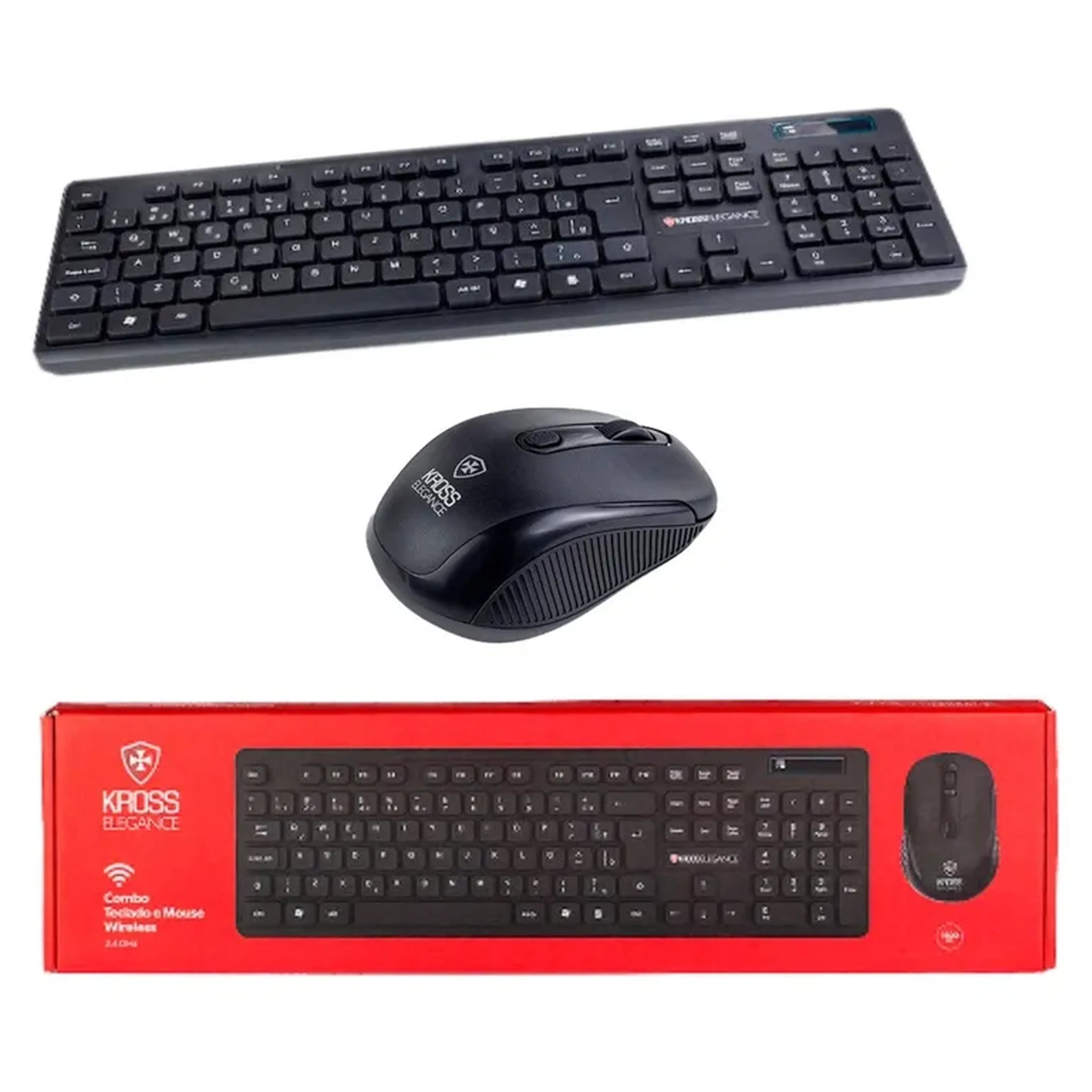 Kit Teclado e Mouse Sem Fio Wireless Teclas Macias Kross Eleganc imagem