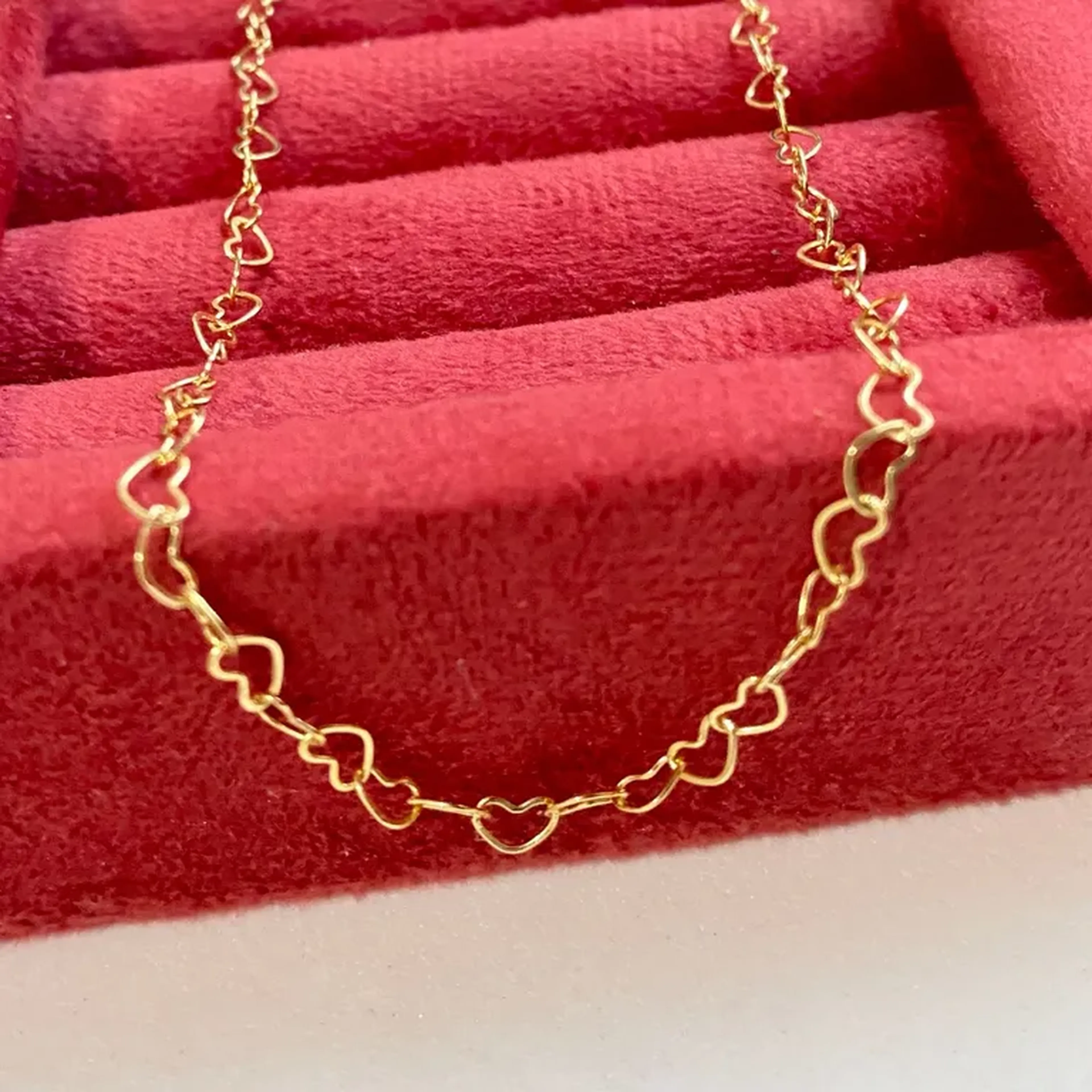 Choker Corações- 50cm imagem