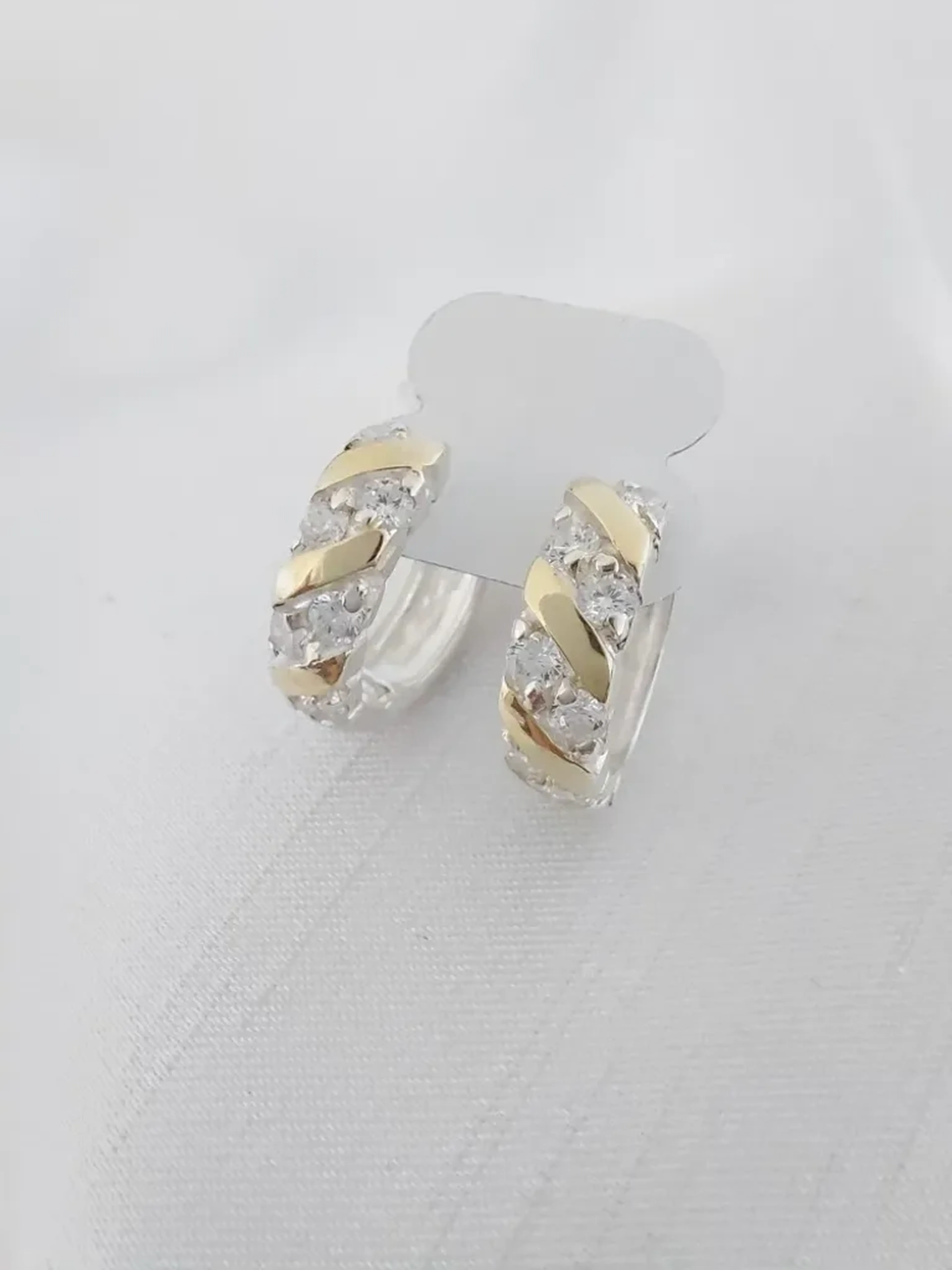 Argola Prata 925 com Filete de Ouro 14k imagem