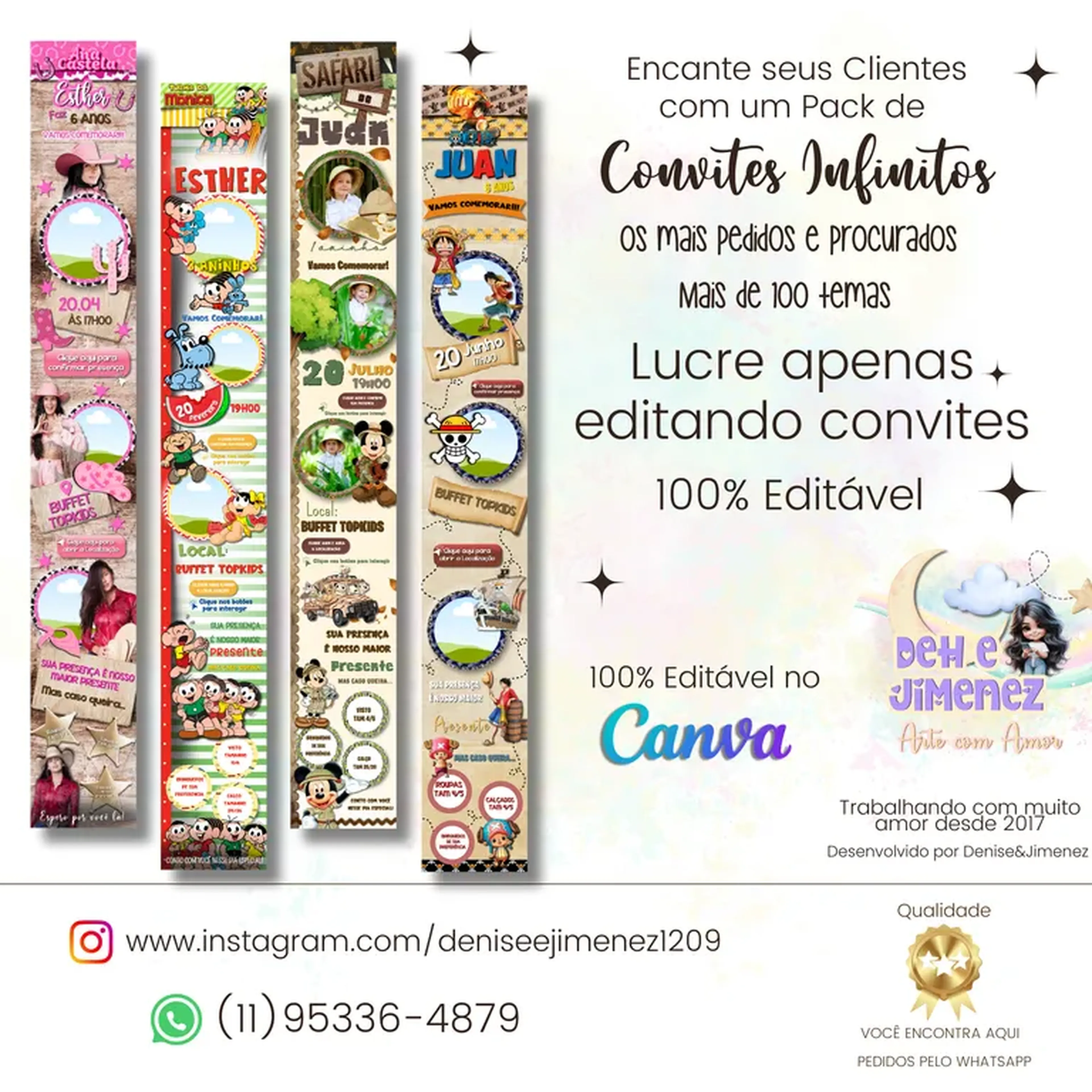 Pack 100 Convites Infinitos imagem