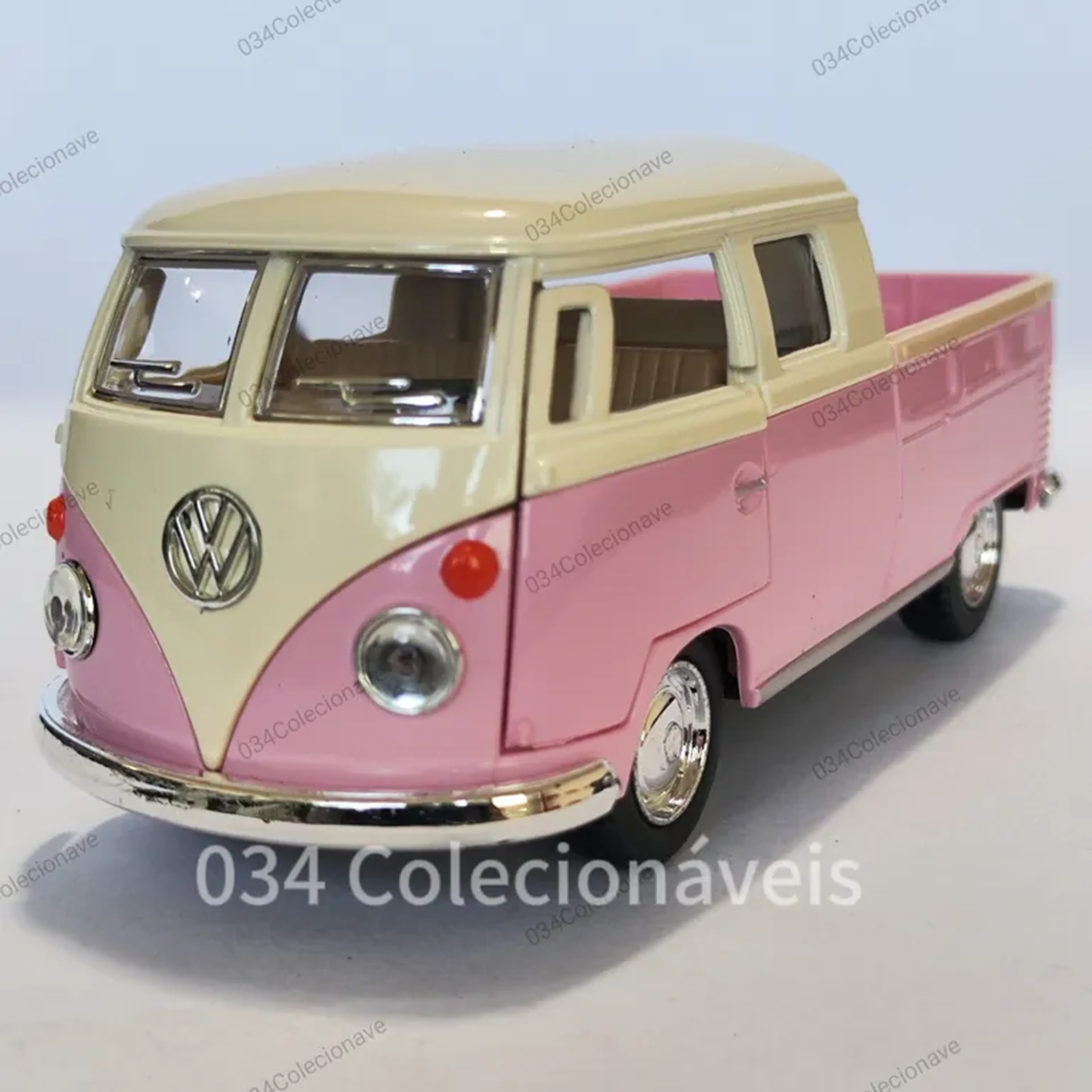 Miniatura Kombi Pickup Kinsmart Rosa imagem