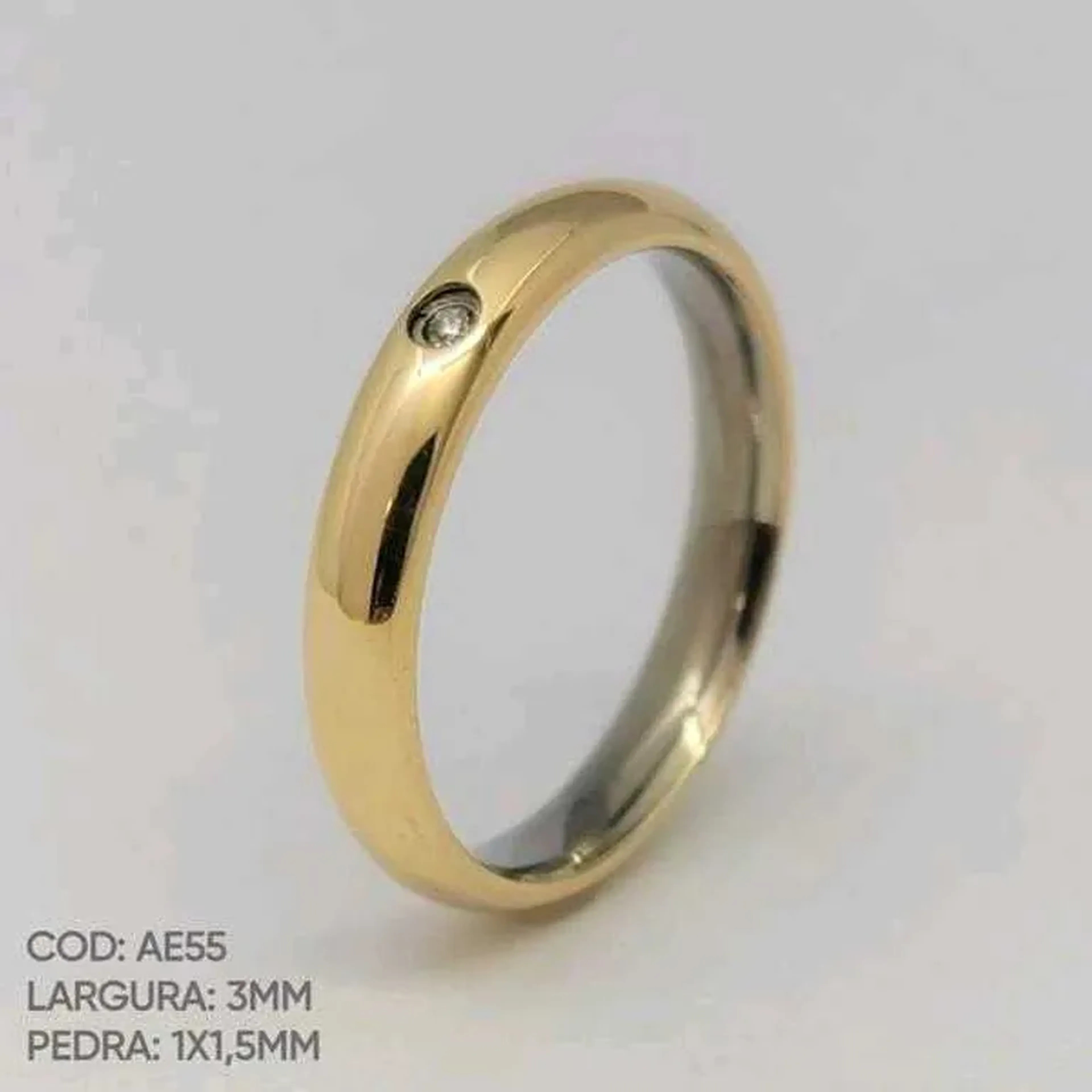 Par de Alianças ENCAPADA ouro 18k 3MM imagem