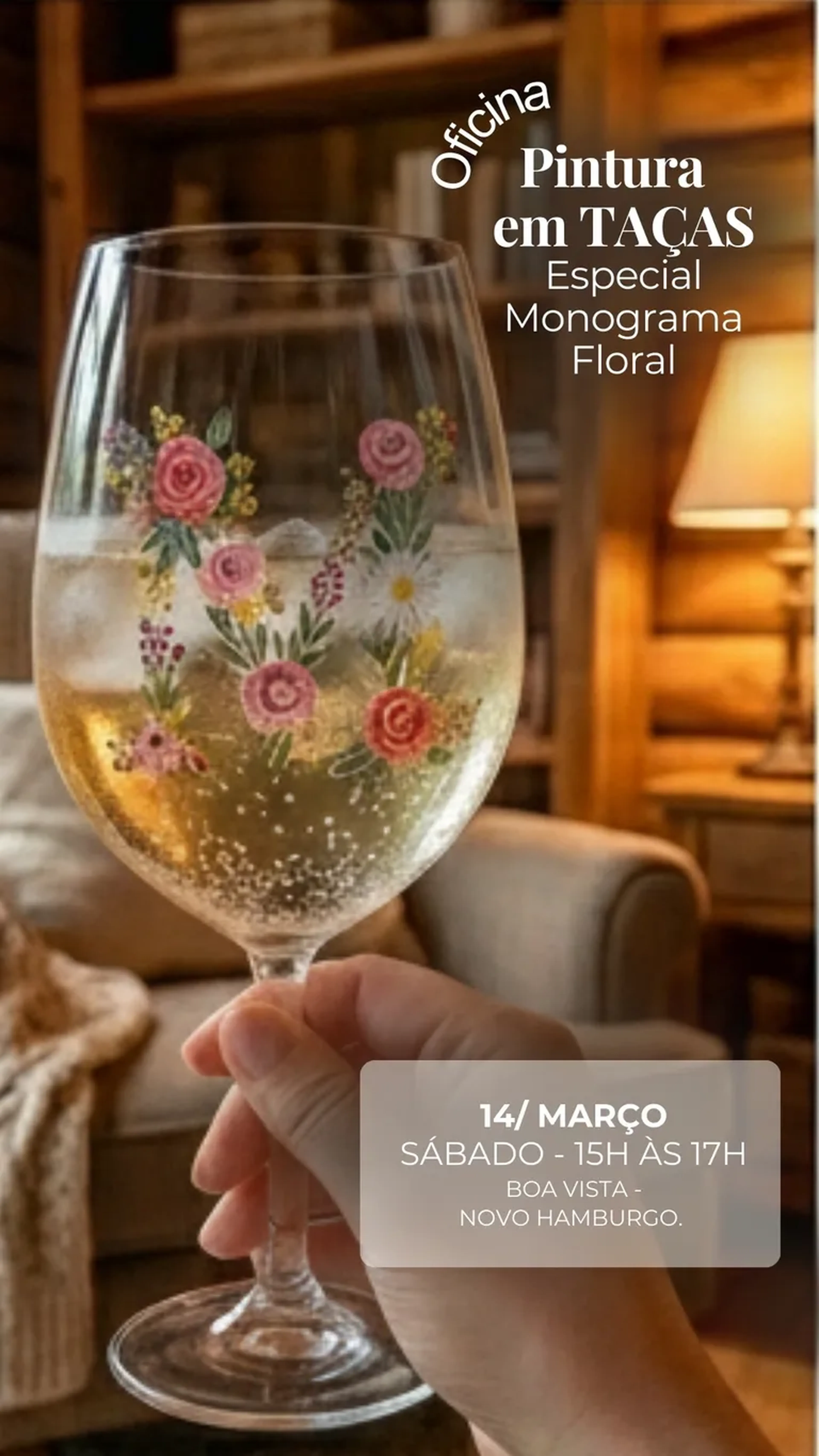 Oficina de Pintura em Taças - Monograma Floral imagem