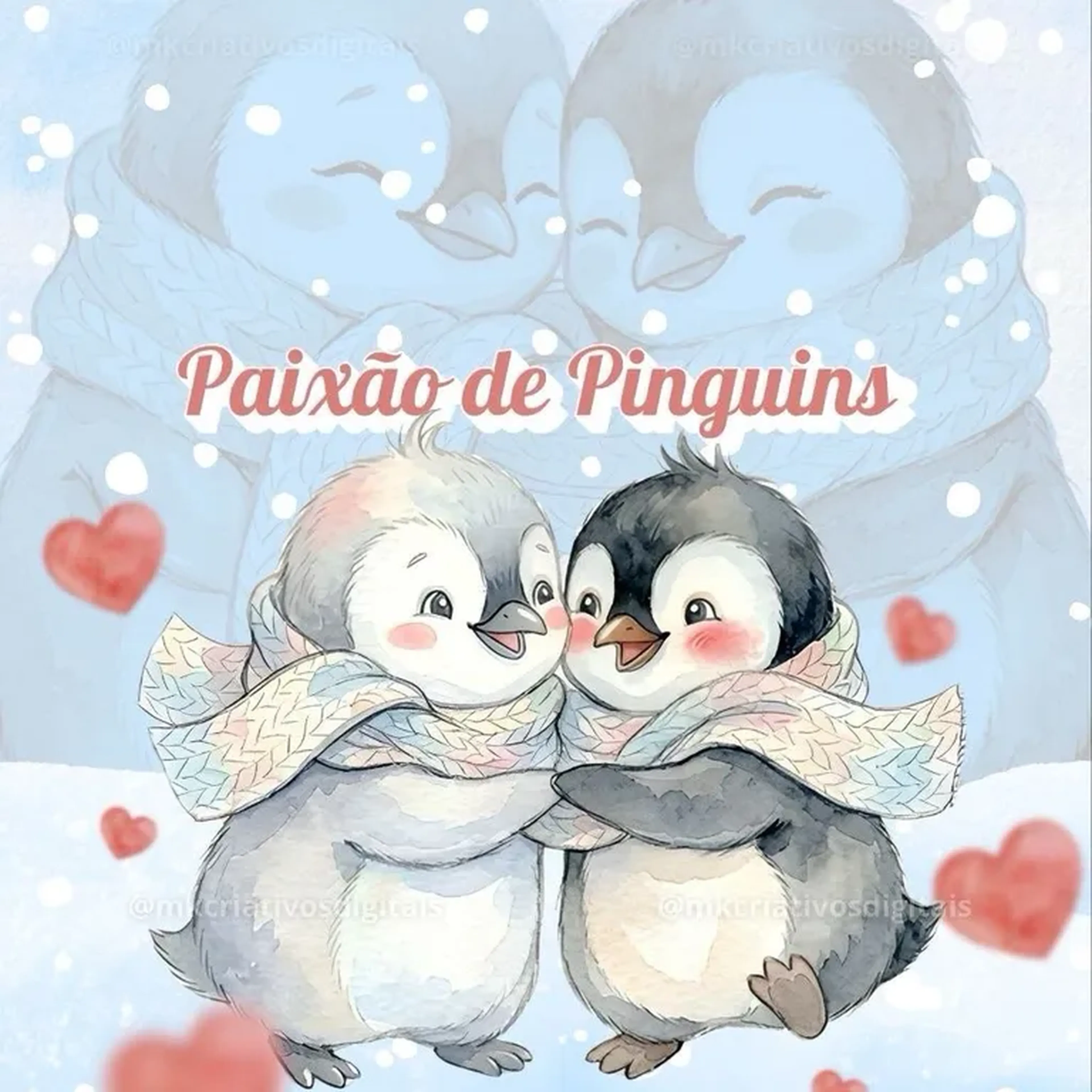 Paixão de Pinguins - Kit digital IA PNG imagem