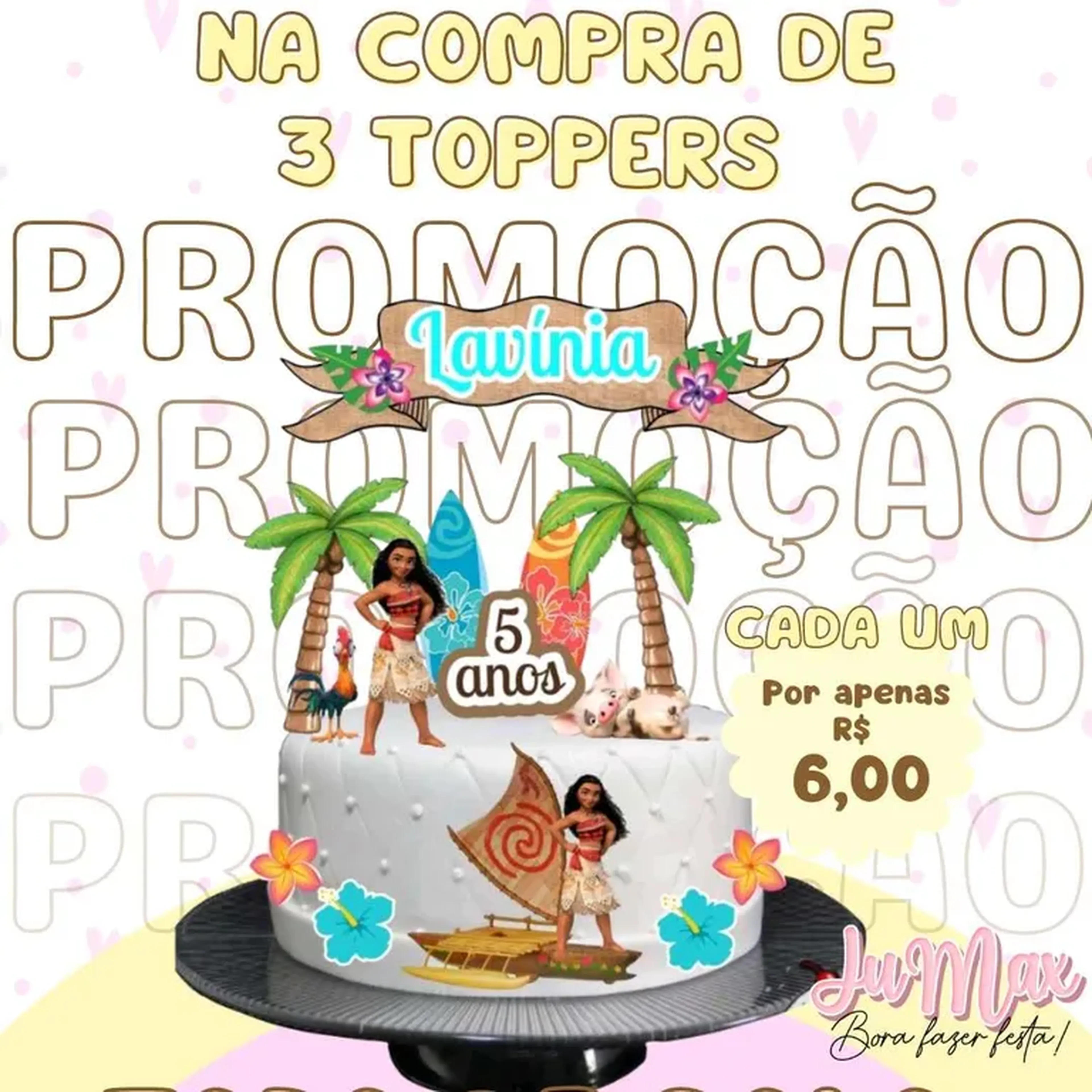 Topper Cake Simples PROMOÇÃO imagem