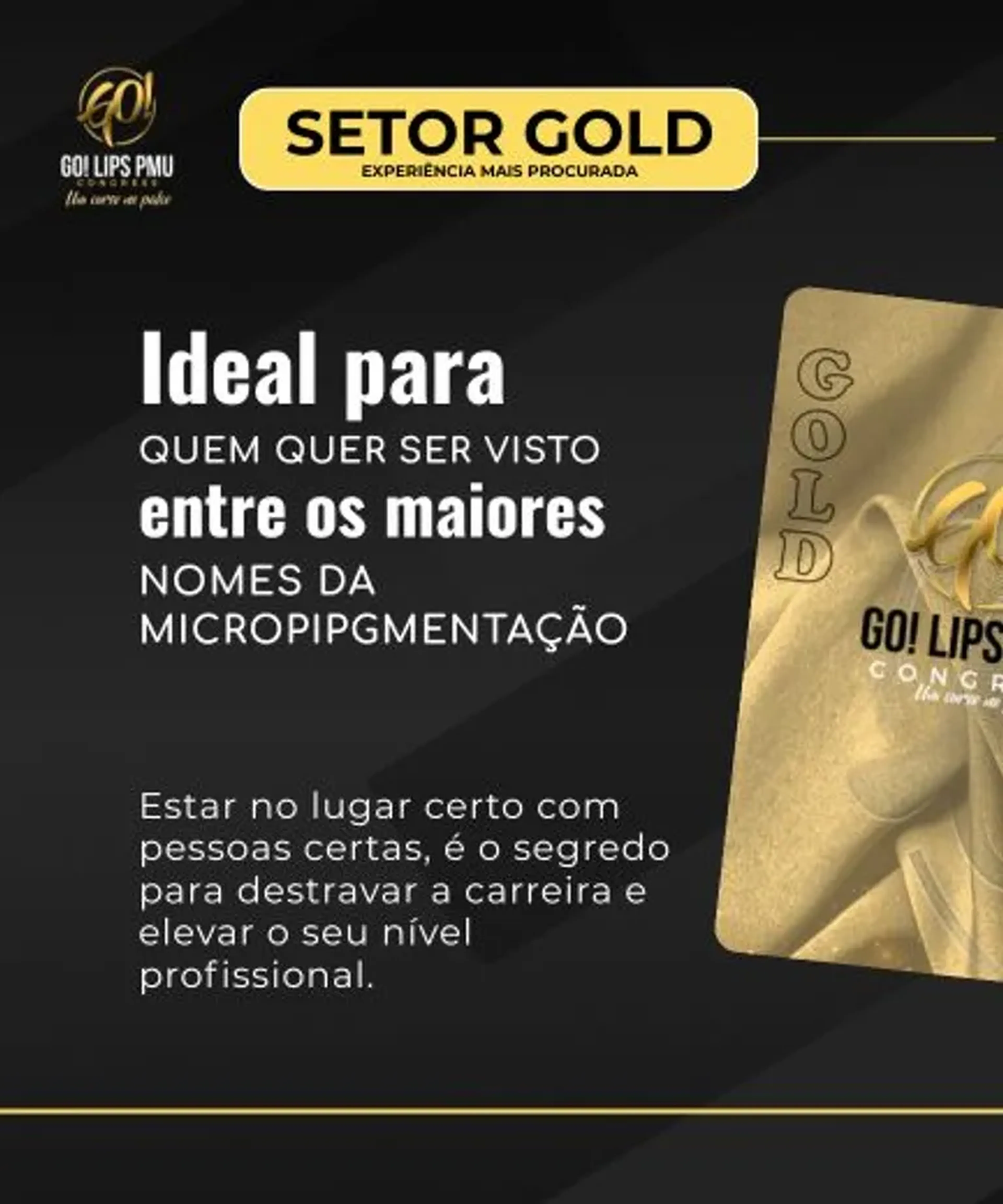 Setor Gold 2026 - LOTE 1 | Go! Lips PMU Congress imagem