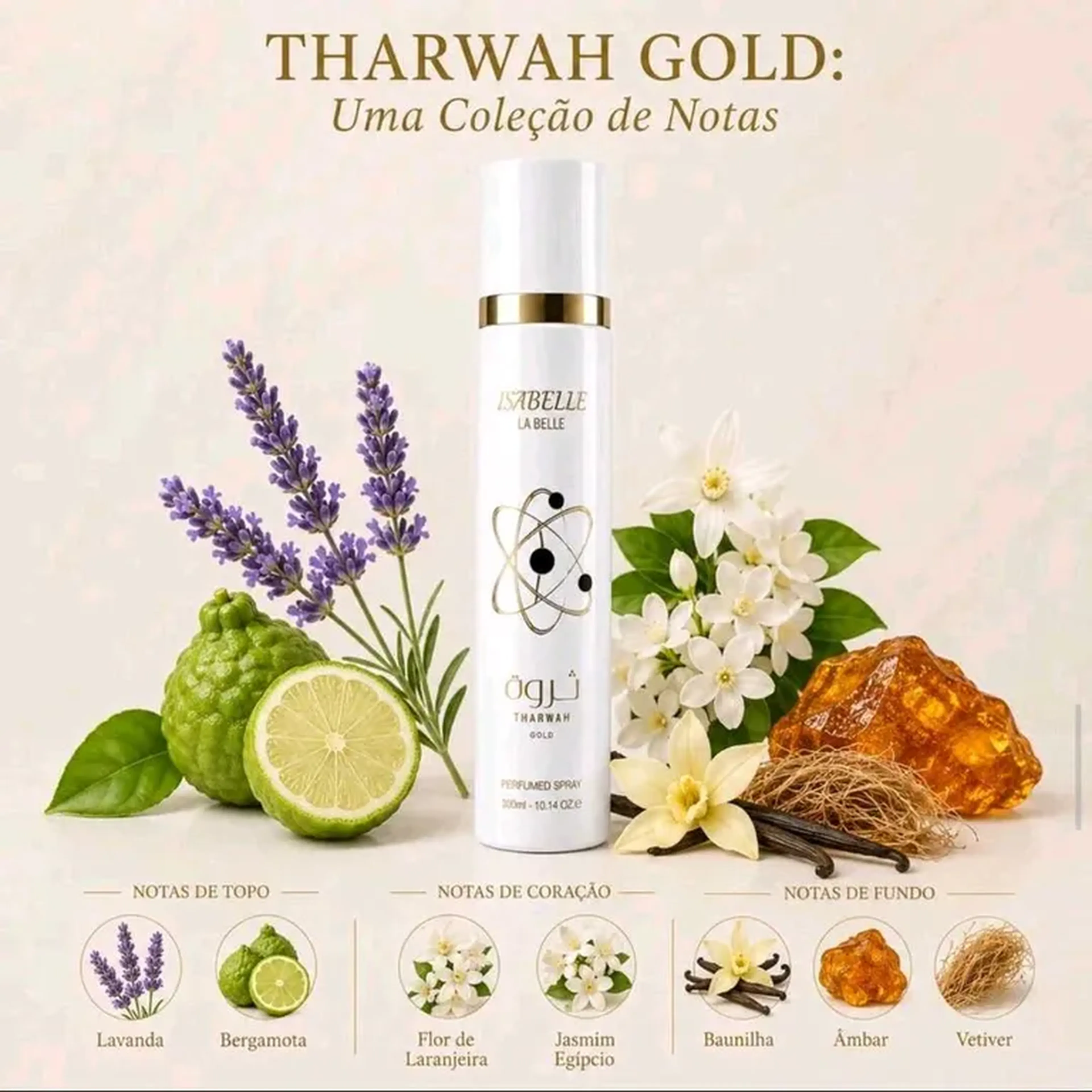 BODY SPLASH ÁRABE ISABELLE LA BELLE - THARWAH GOLD 300ML imagem