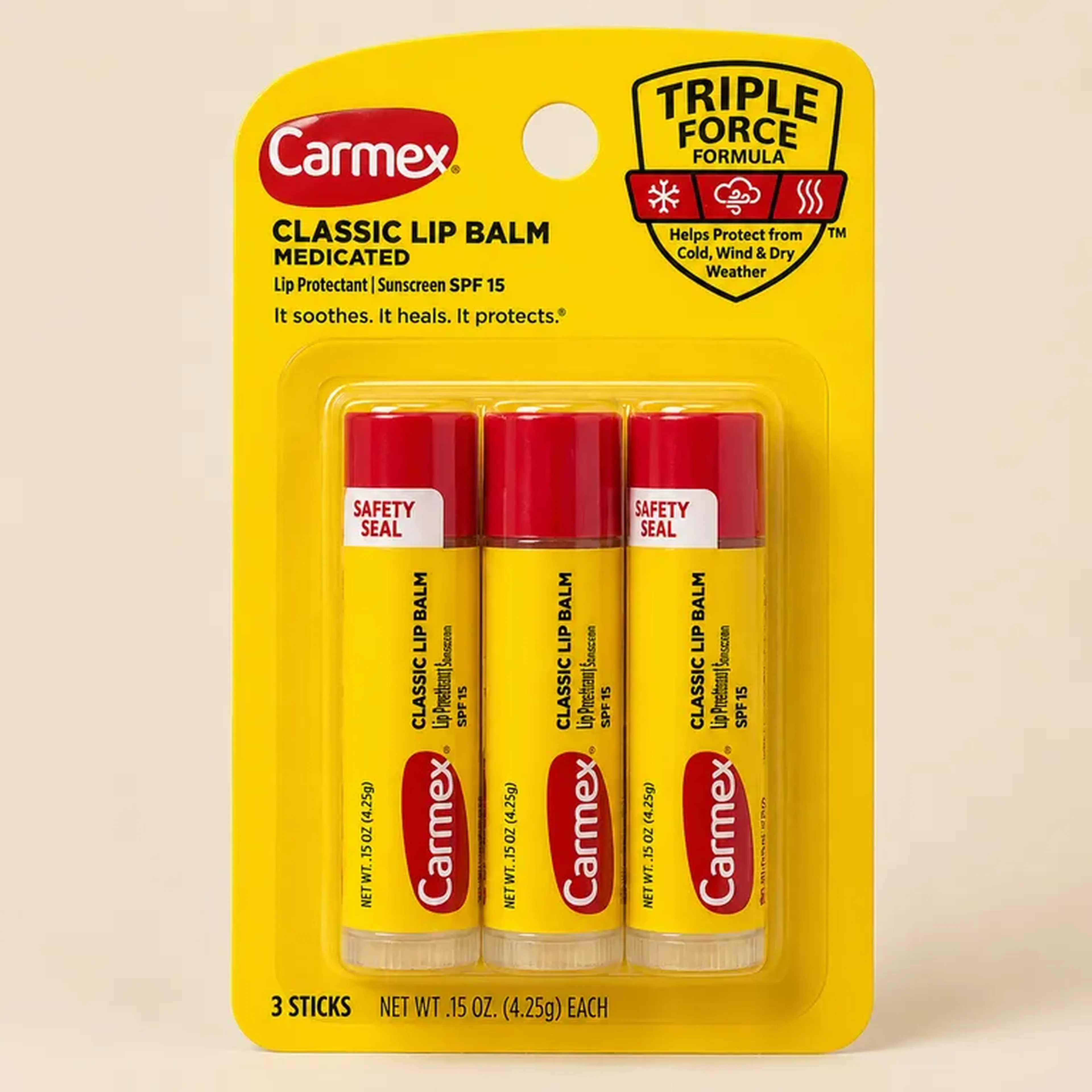 Carmex - Trio em Bastão Sem Sabor imagem