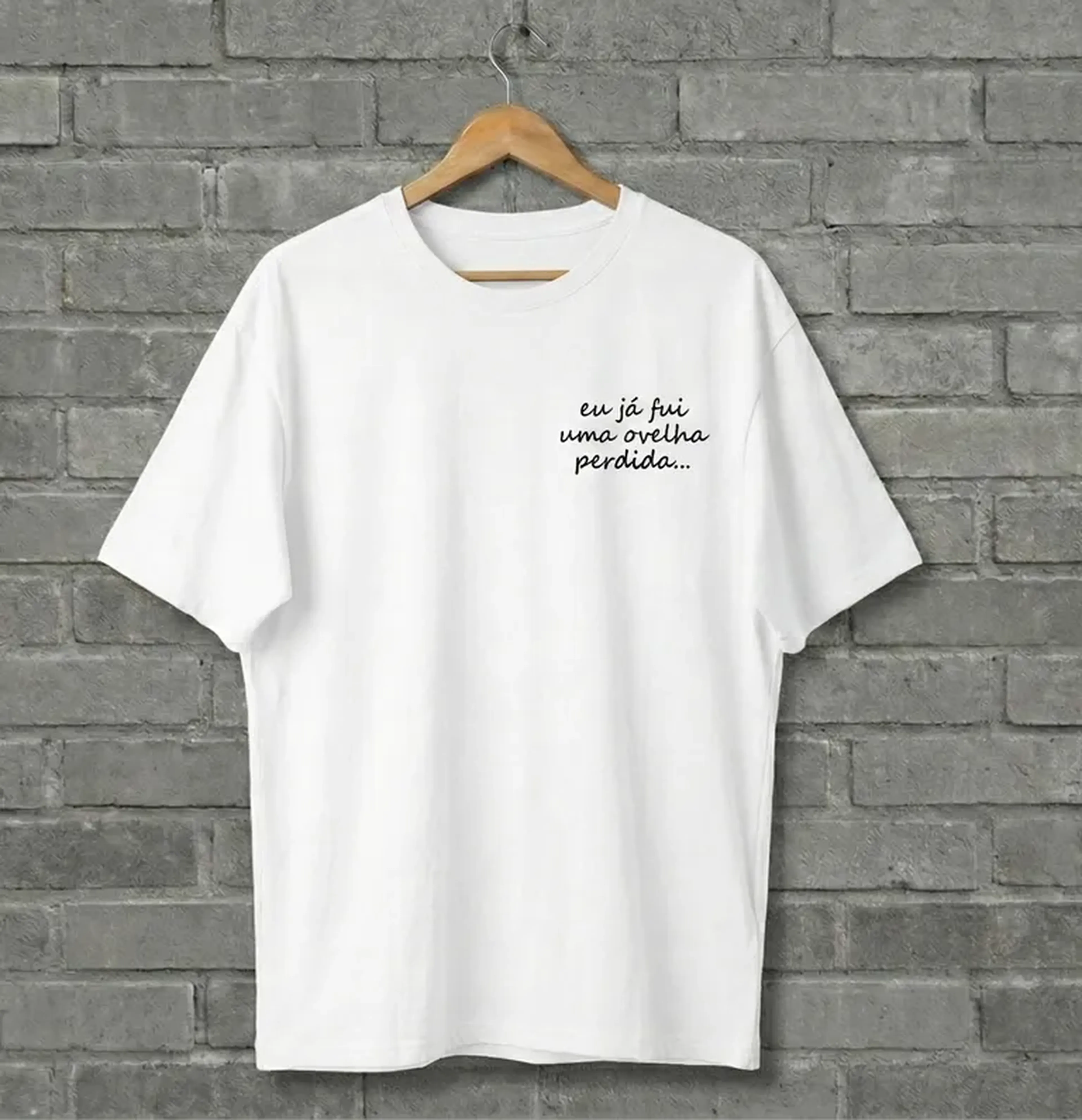 Camiseta eu já fui uma ovelha perdida - branca imagem
