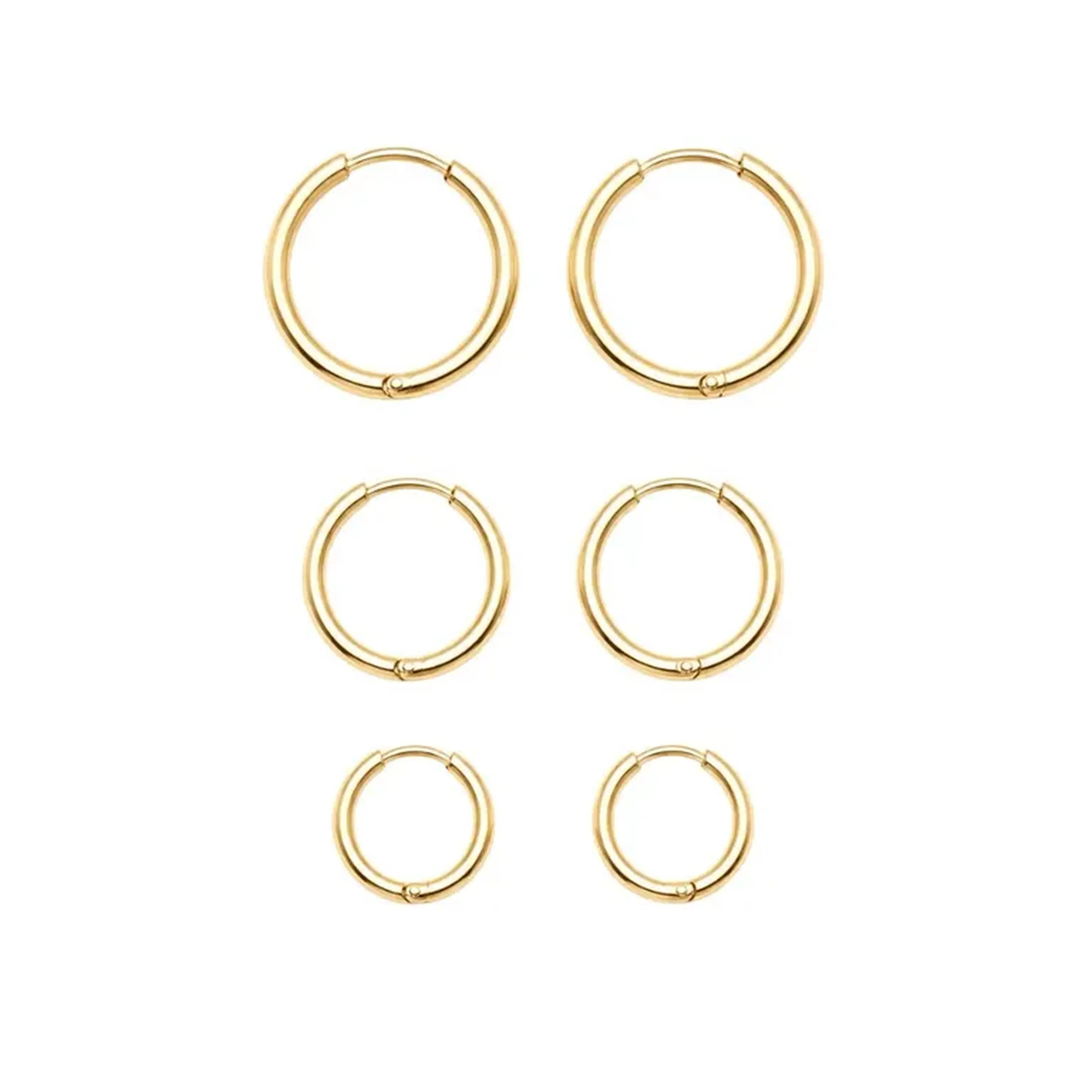 Trio de Brincos Slim Aço Inox imagem