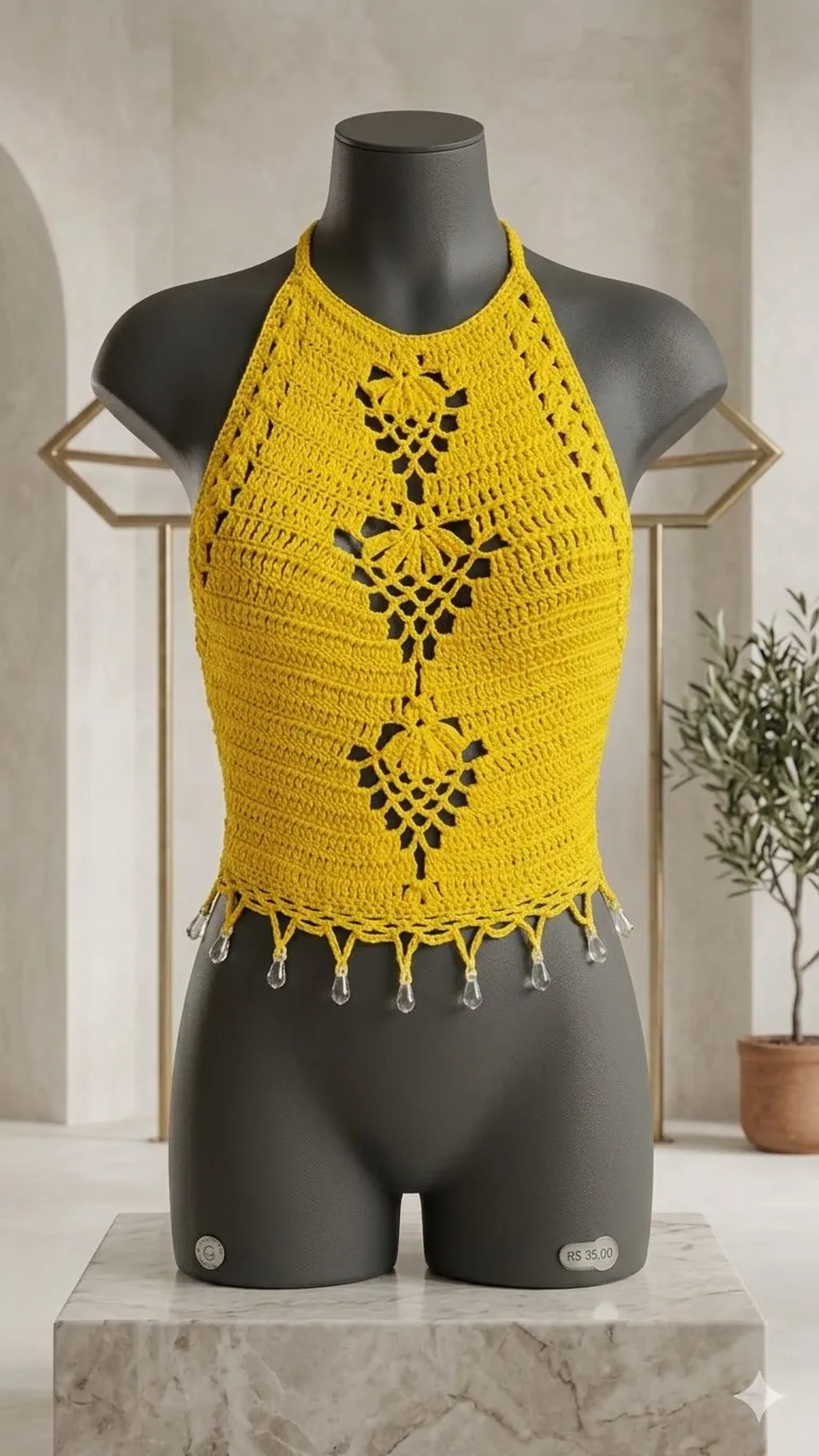 Top Crochê Solar com Detalhes Ornamentais imagem