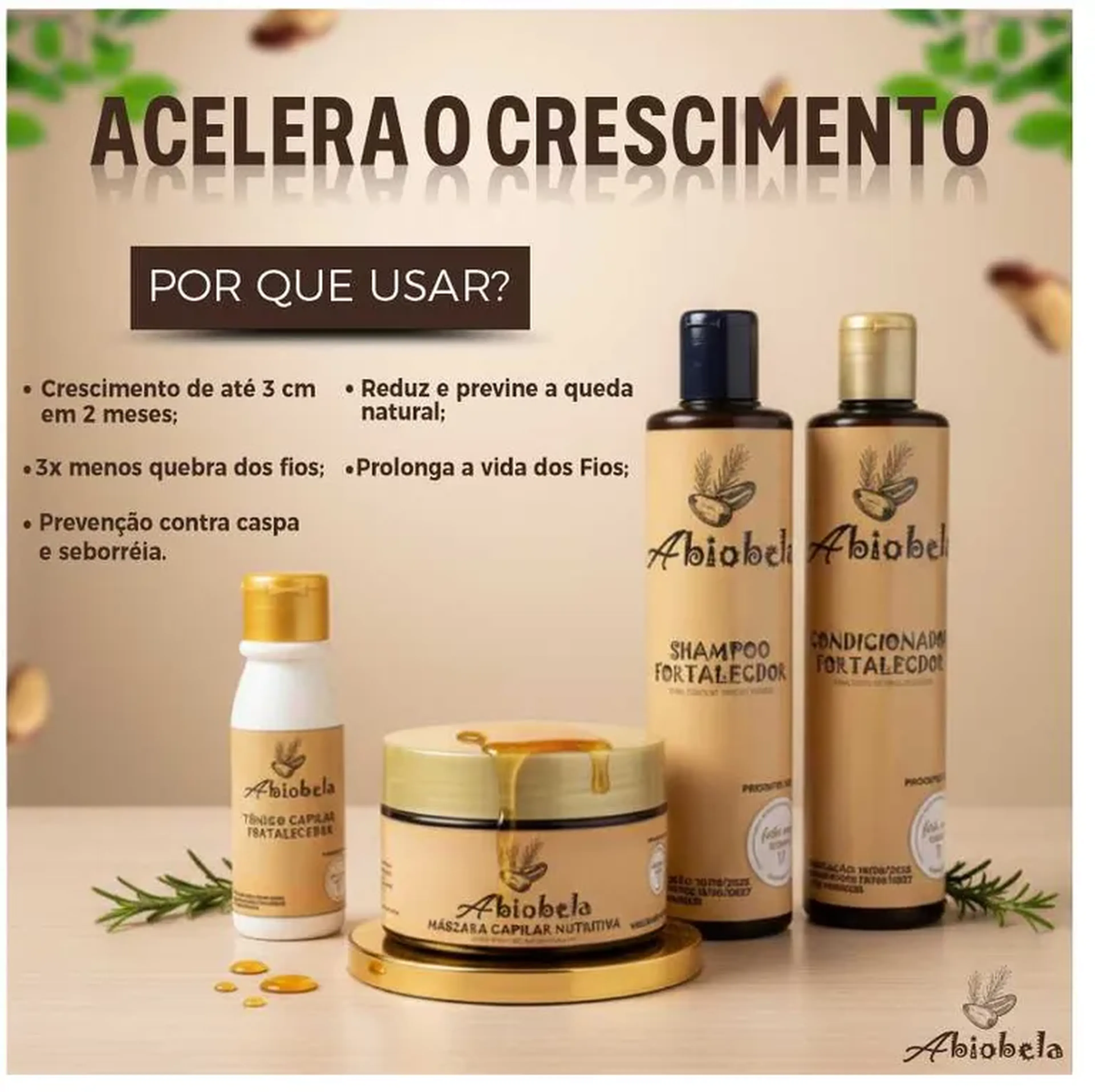 Kit de Tratamento Capilar Vegano ABIOBELA imagem