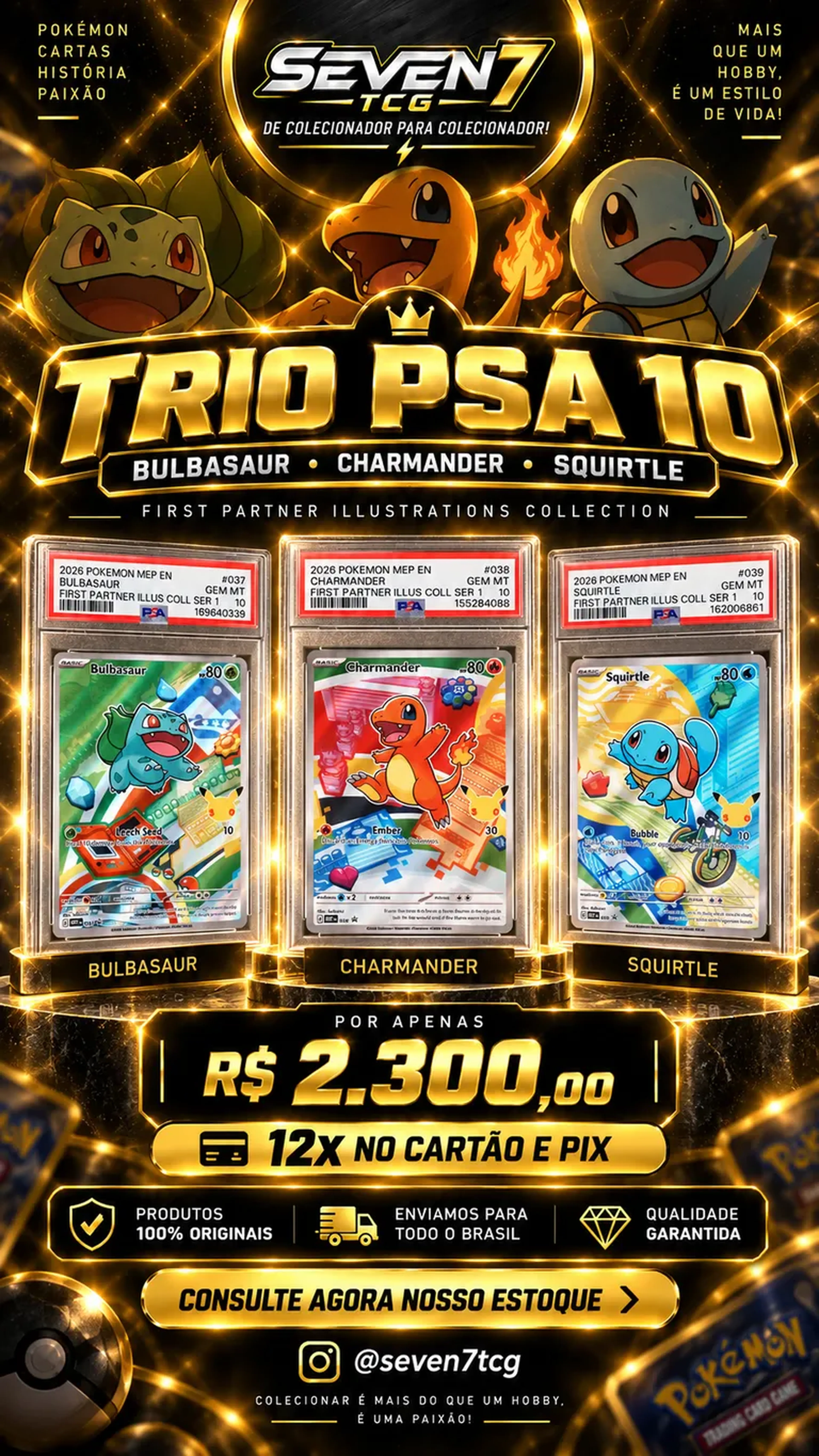 Trio Kanto PSA10 imagem