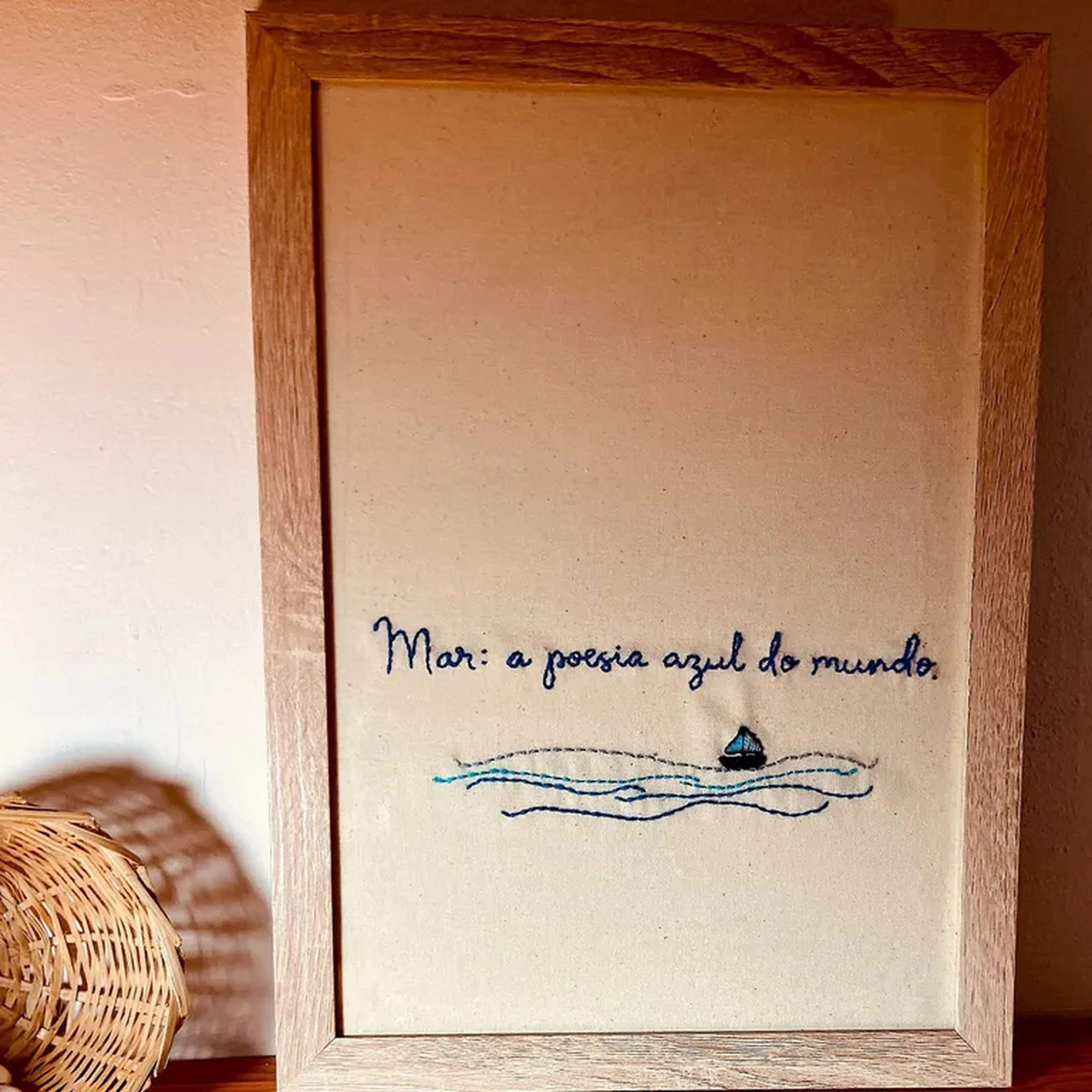 Quadro com moldura: Mar azul imagem